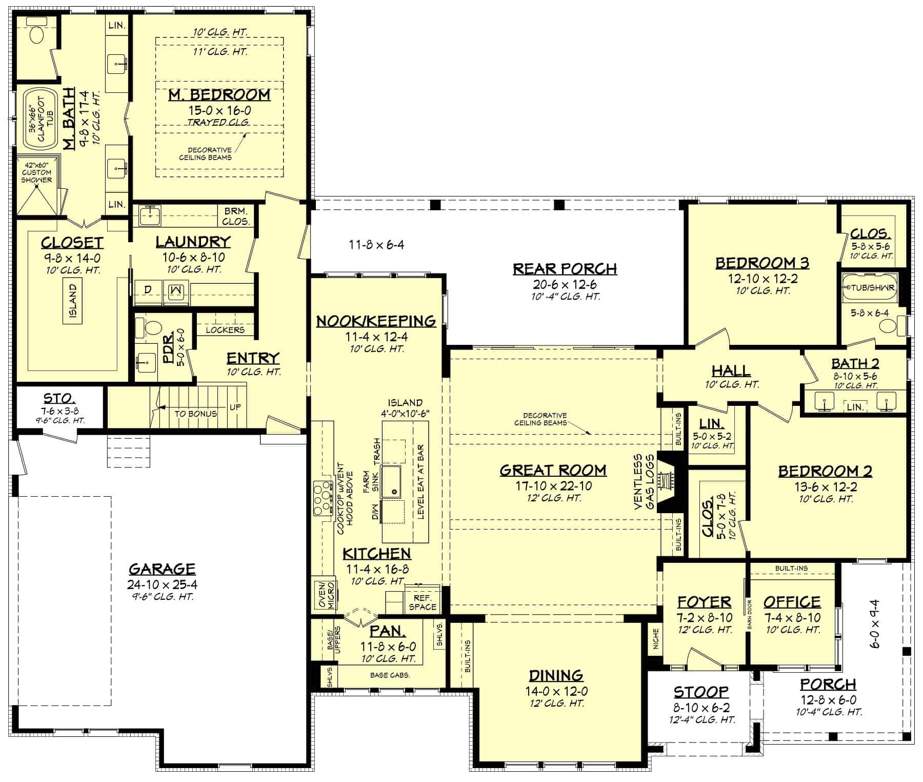 Main Level of Contemporary Plan #142-1411