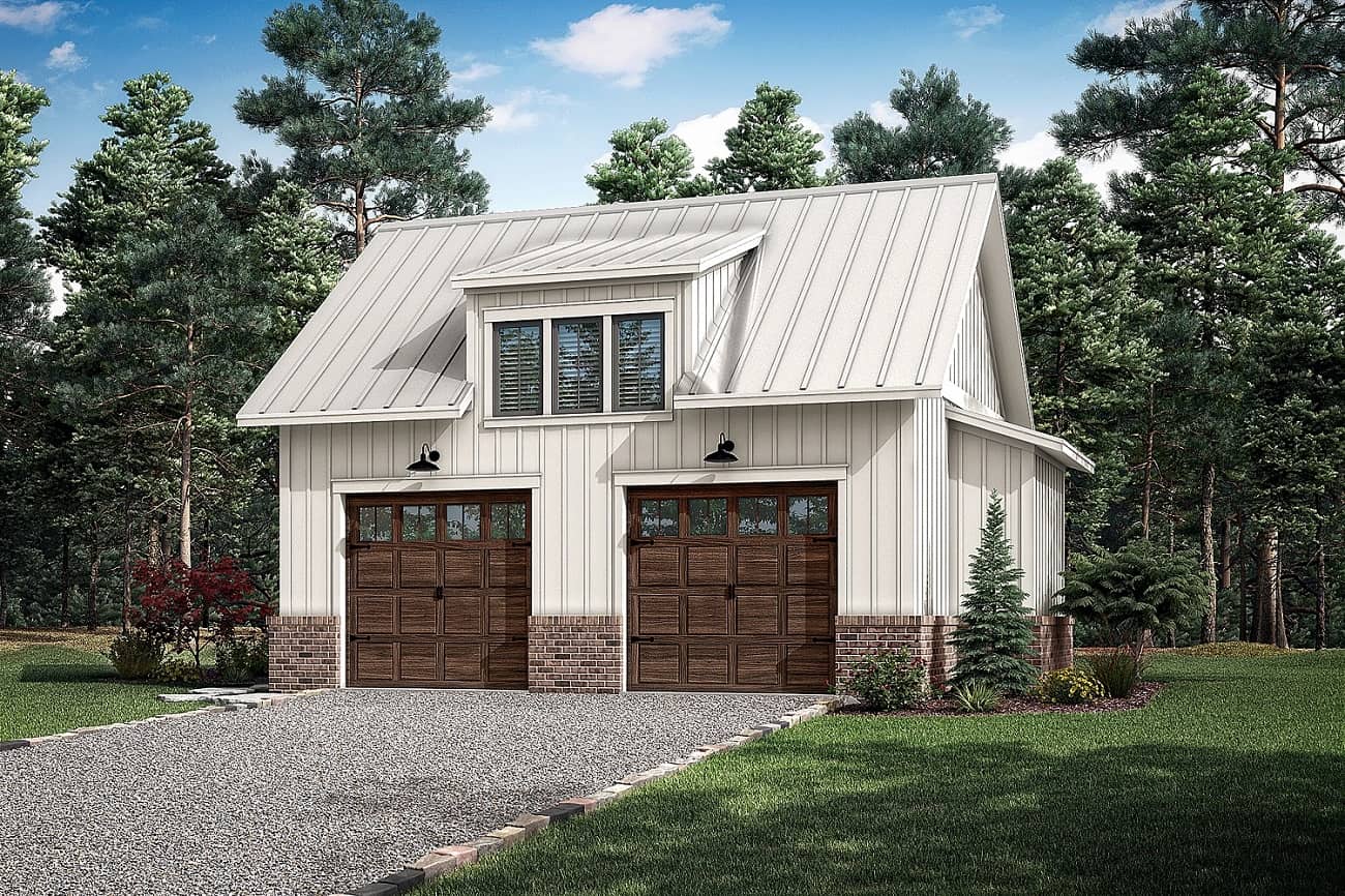 Front elevation of Garage home (ThePlanCollection: House Plan #142-1412)