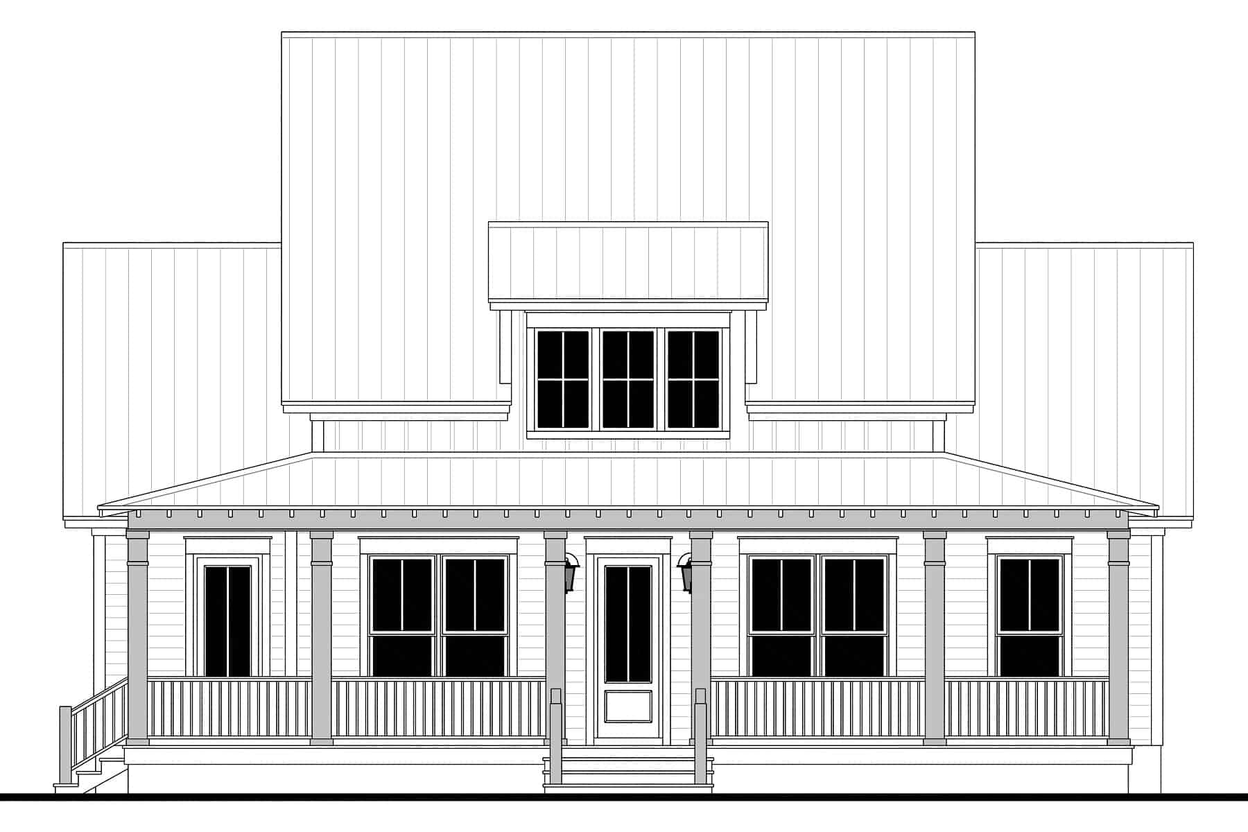 Home Plan Front Elevation of this 3-Bedroom,2444 Sq Ft Plan -142-1413
