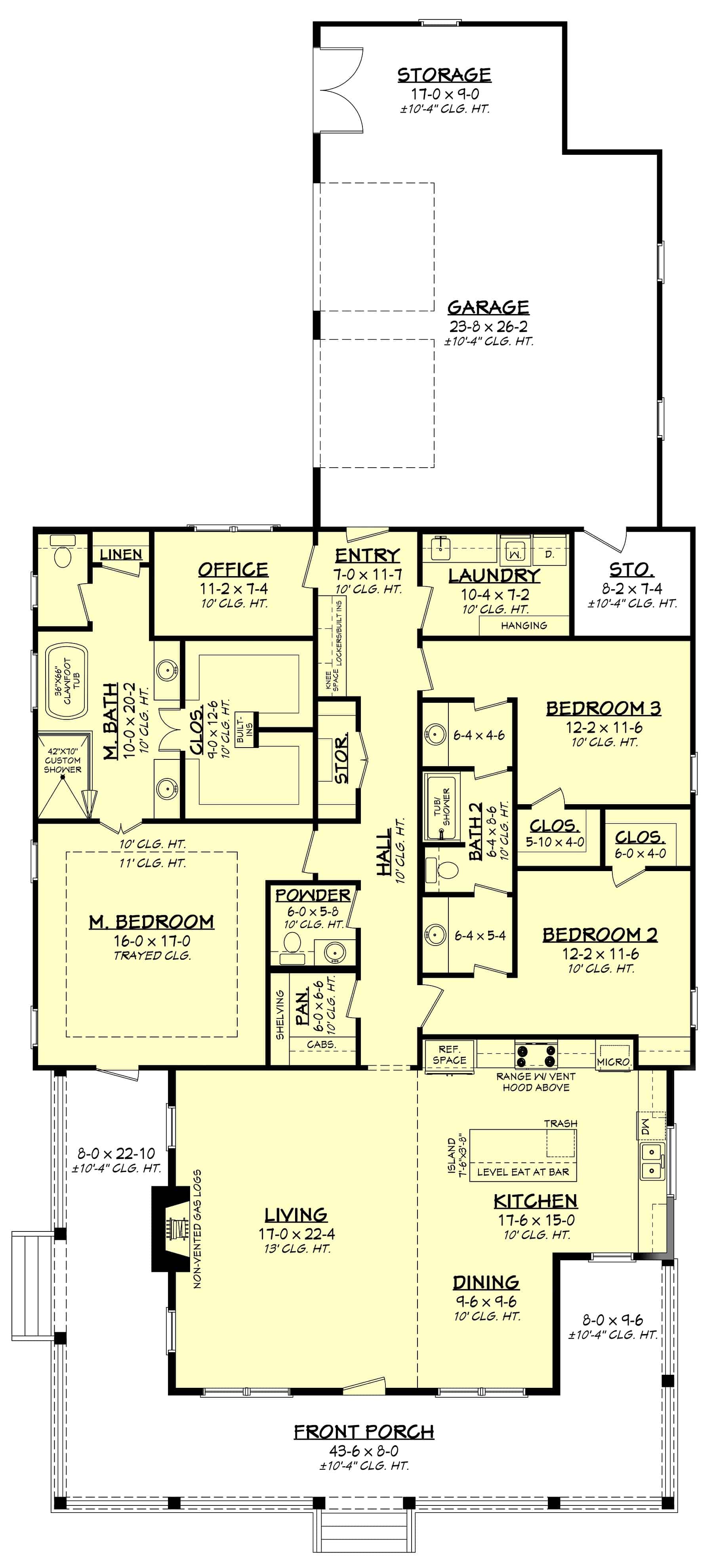Main Level of Ranch Plan #142-1413