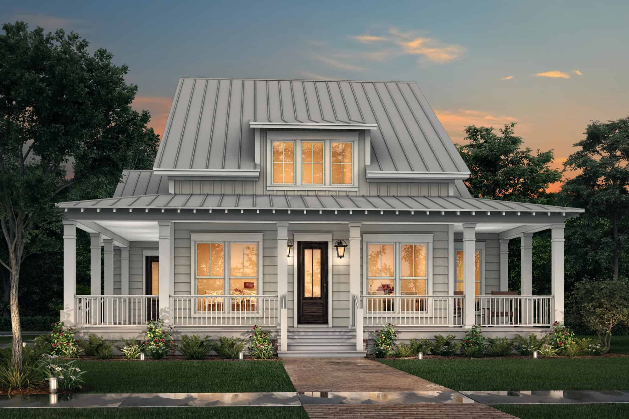 Home at Night of this 3-Bedroom, 2444 Sq Ft Plan - 142-1413