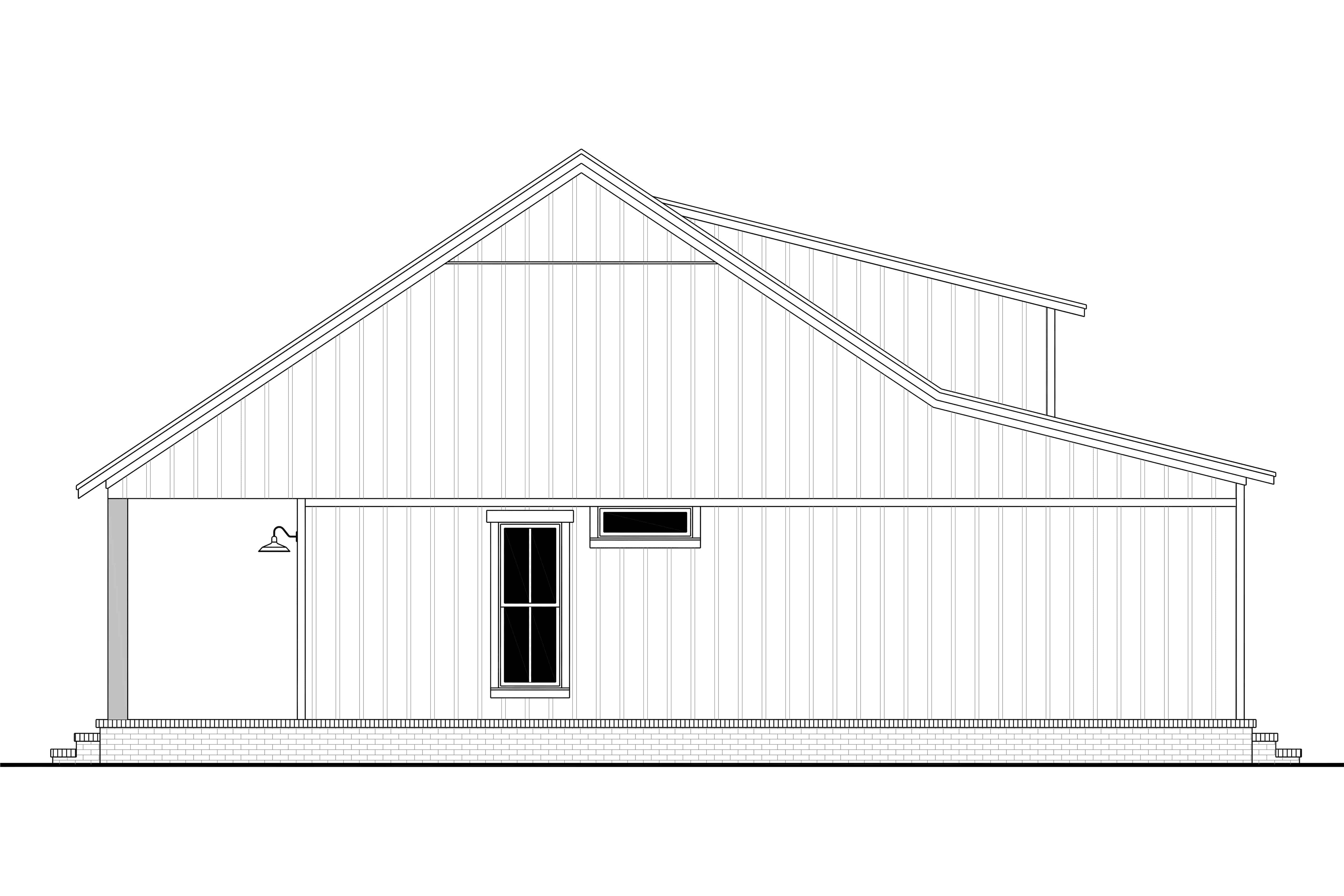 Home Plan Left Elevation of this 2-Bedroom,1064 Sq Ft Plan -142-1417