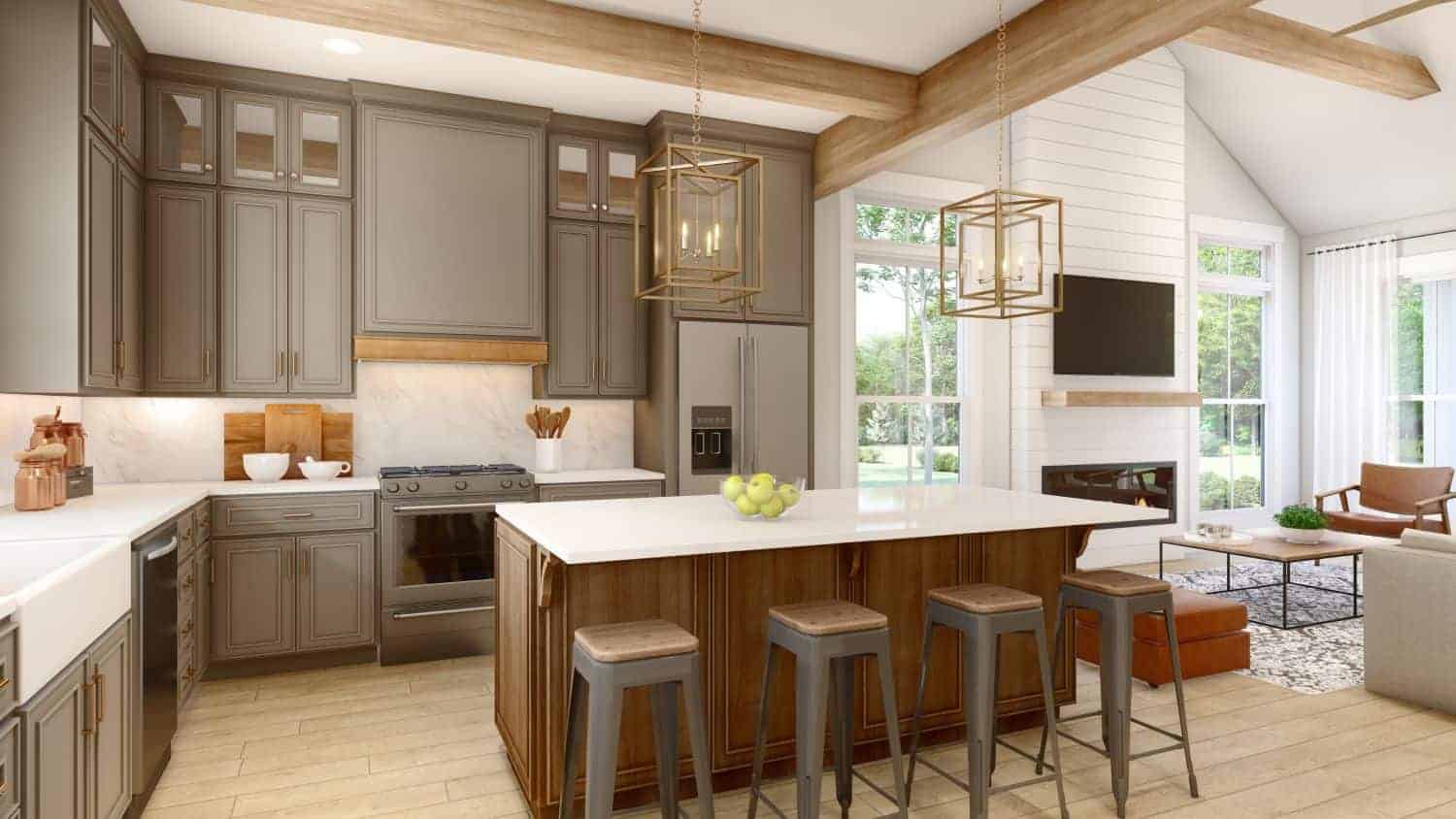 Kitchen of this 2-Bedroom, 1064 Sq Ft Plan - 142-1417