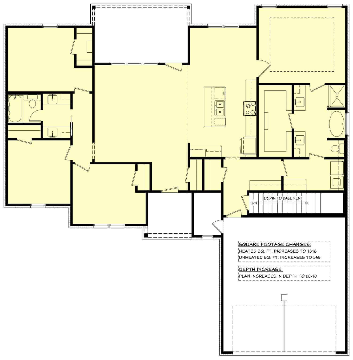 Basement Option Stair Location Plan #142-1419