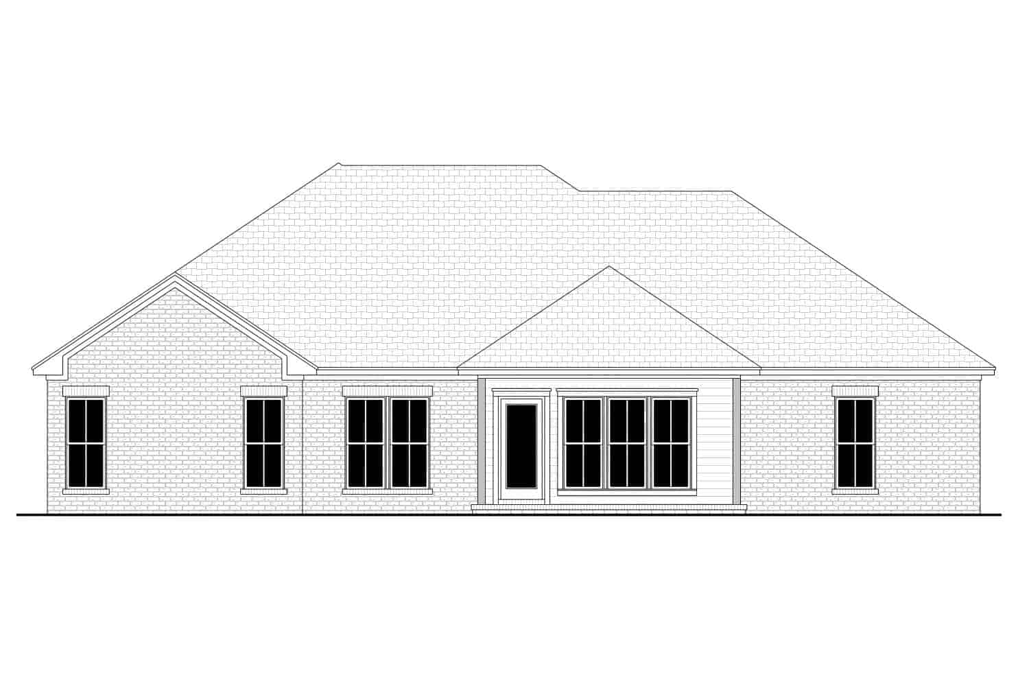 Home Plan Rear Elevation of this 4-Bedroom,1795 Sq Ft Plan -142-1419