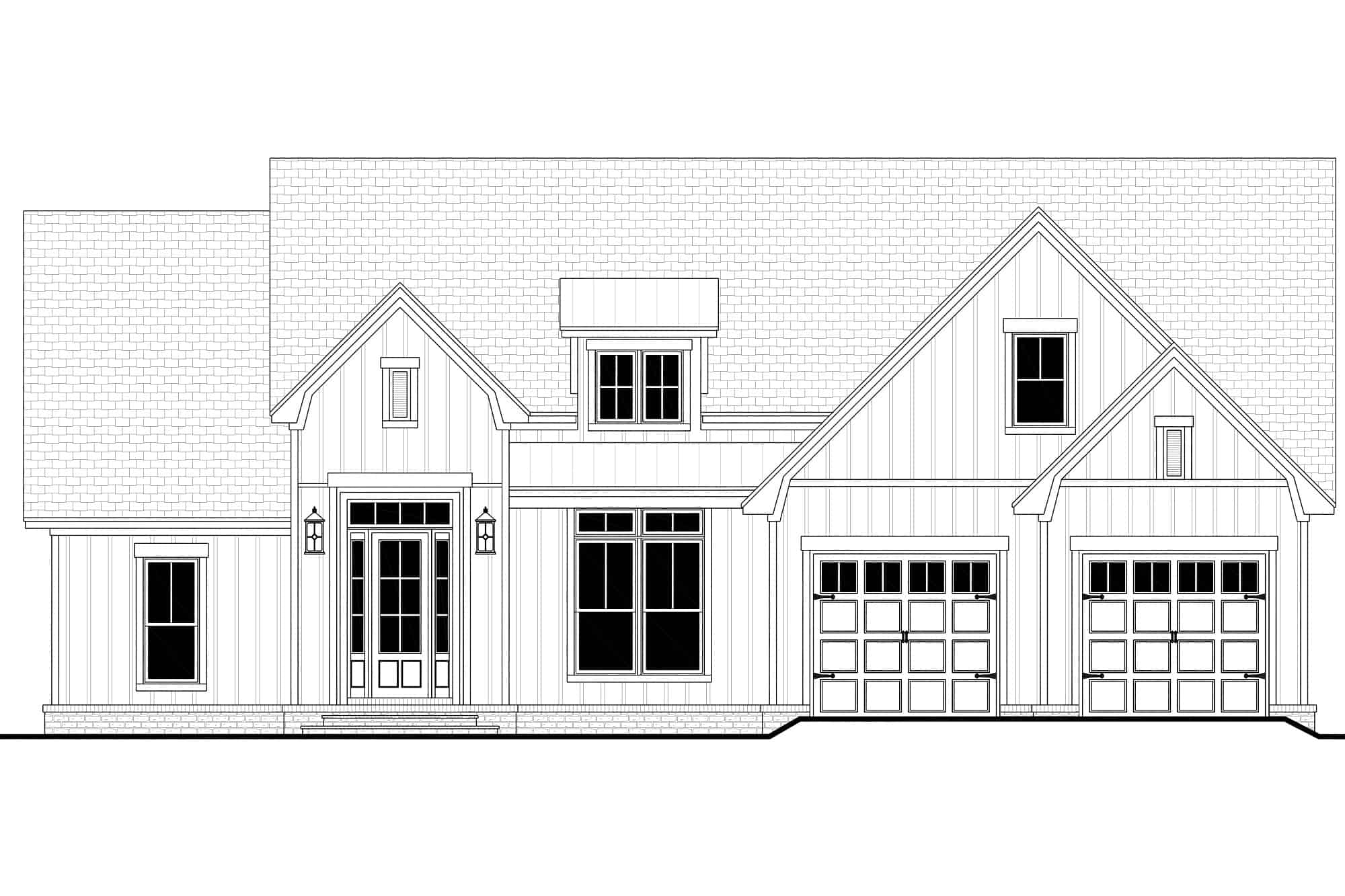 Home Plan Front Elevation of this 3-Bedroom,2241 Sq Ft Plan -142-1421