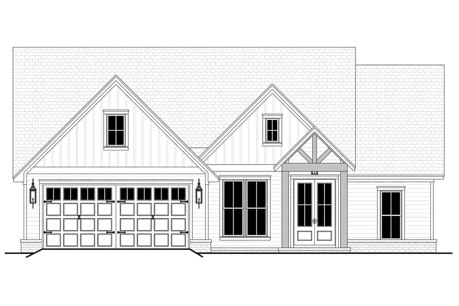 Home Plan Front Elevation of this 3-Bedroom,1828 Sq Ft Plan -142-1422