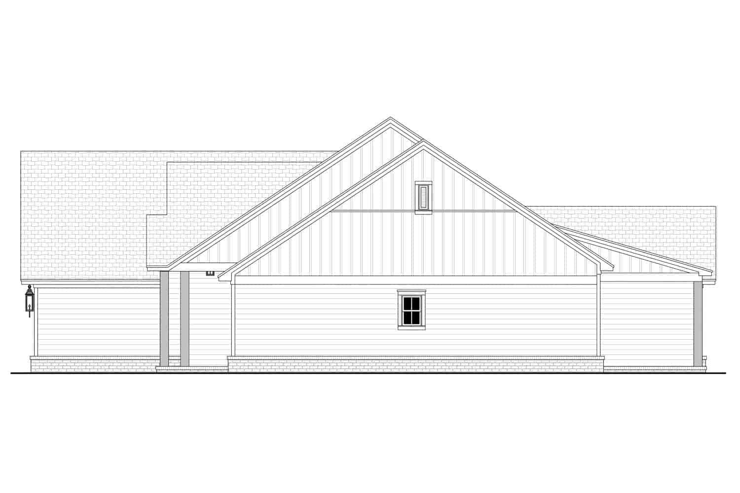 Home Plan Right Elevation of this 3-Bedroom,1828 Sq Ft Plan -142-1422
