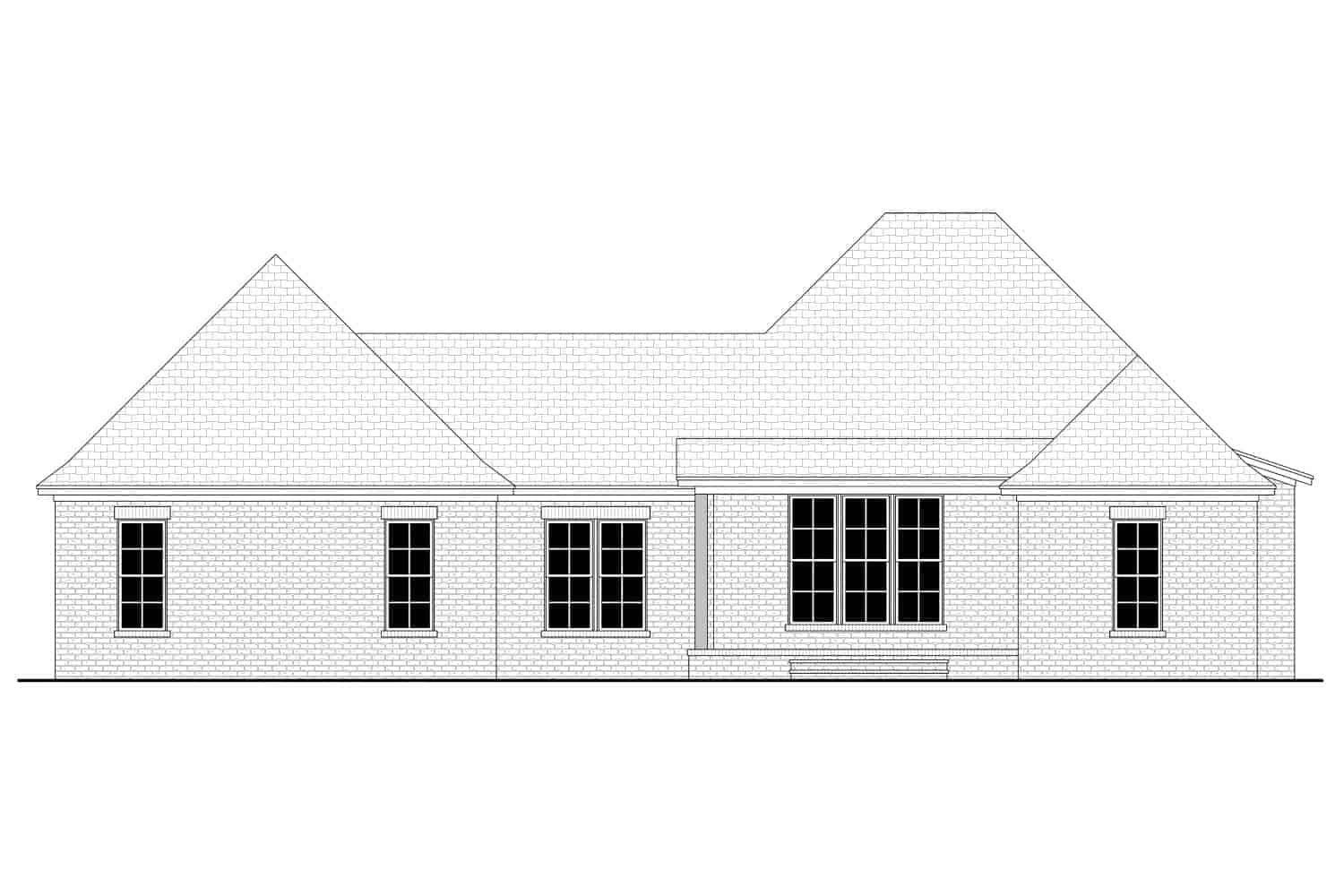 Home Plan Rear Elevation of this 4-Bedroom,1998 Sq Ft Plan -142-1424