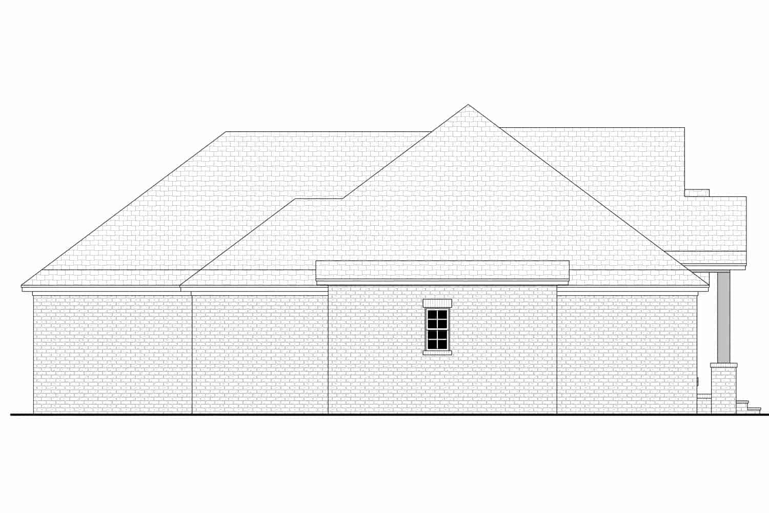 Home Plan Left Elevation of this 4-Bedroom,1998 Sq Ft Plan -142-1424