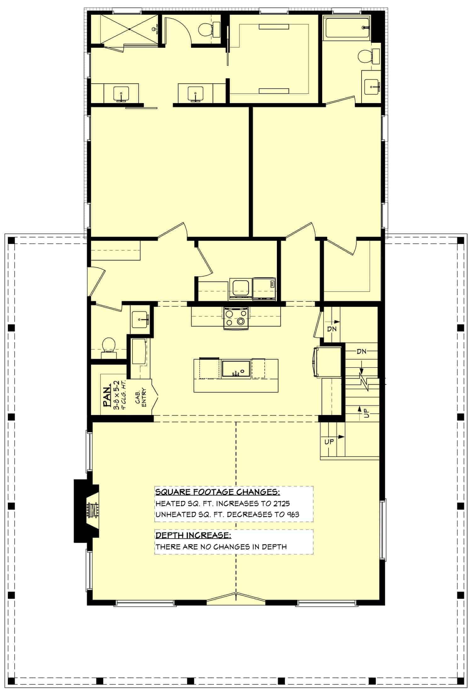 Basement of Modern Farmhouse Plan #142-1426