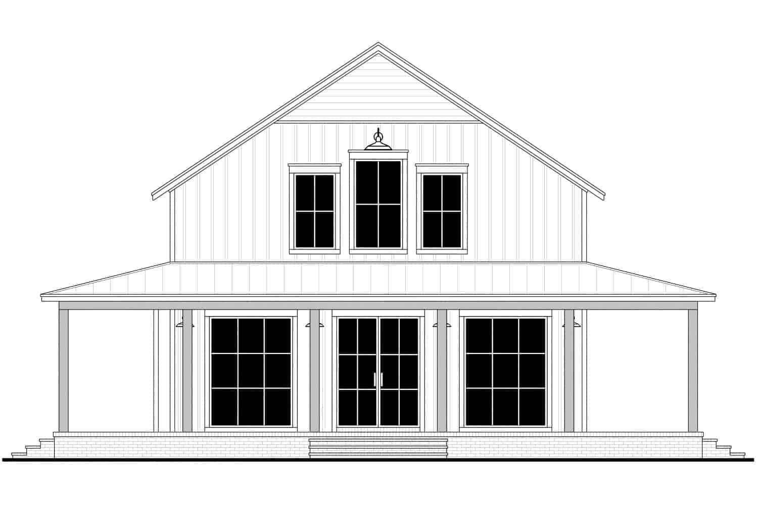 Home Plan Front Elevation of this 4-Bedroom,2073 Sq Ft Plan -142-1426