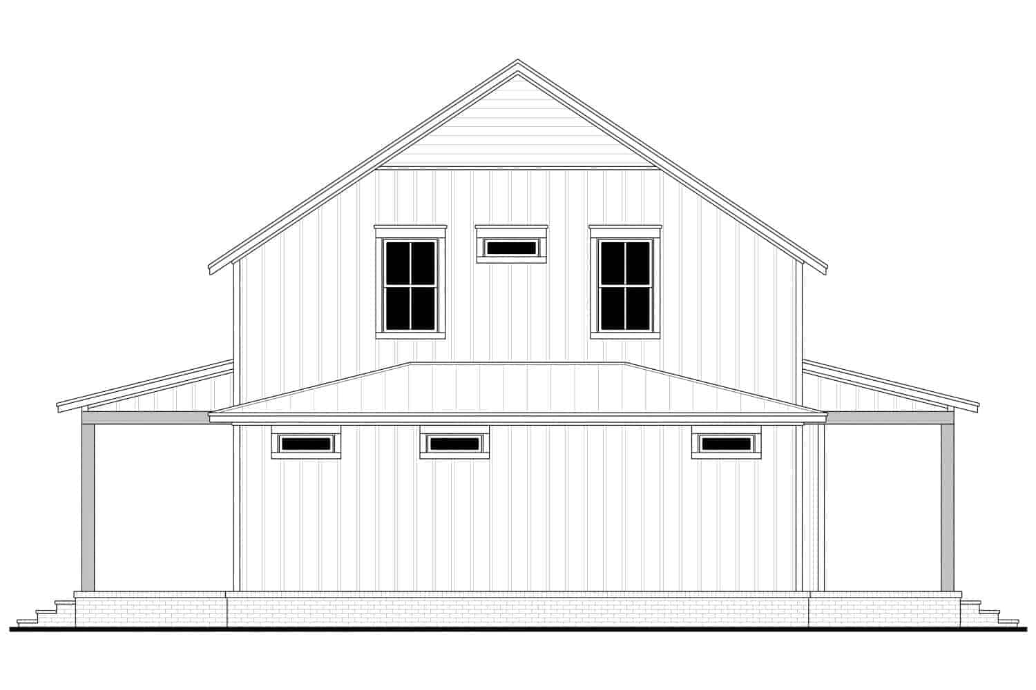 Home Plan Rear Elevation of this 4-Bedroom,2073 Sq Ft Plan -142-1426