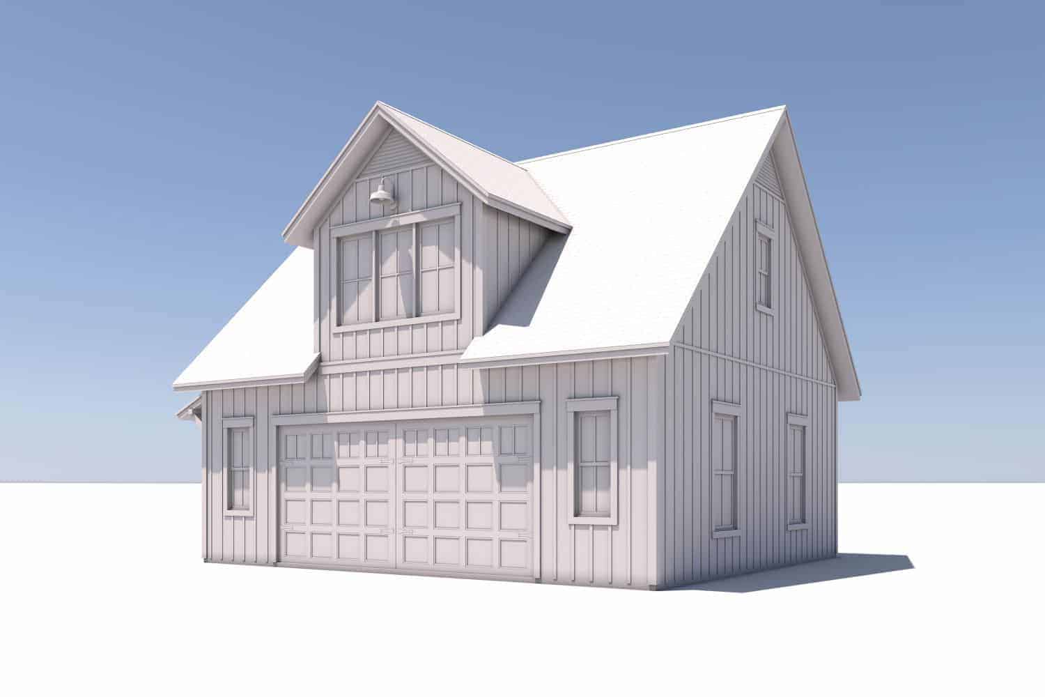 Home Plan Front Elevation of this 1-Bedroom,525 Sq Ft Plan -142-1427