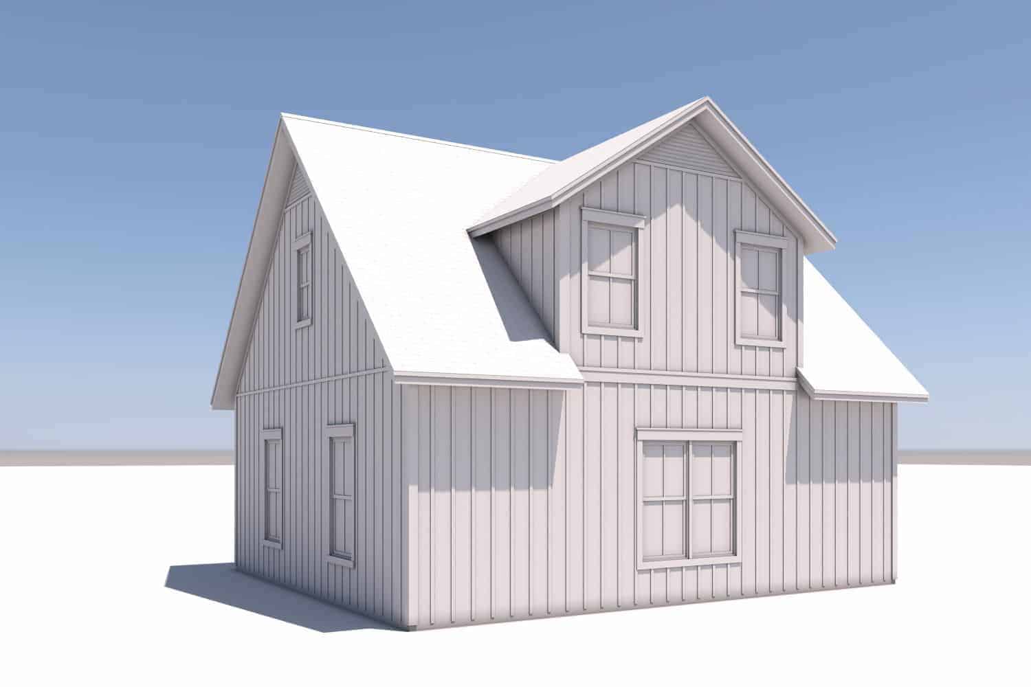 Home Plan Rear Elevation of this 1-Bedroom,525 Sq Ft Plan -142-1427