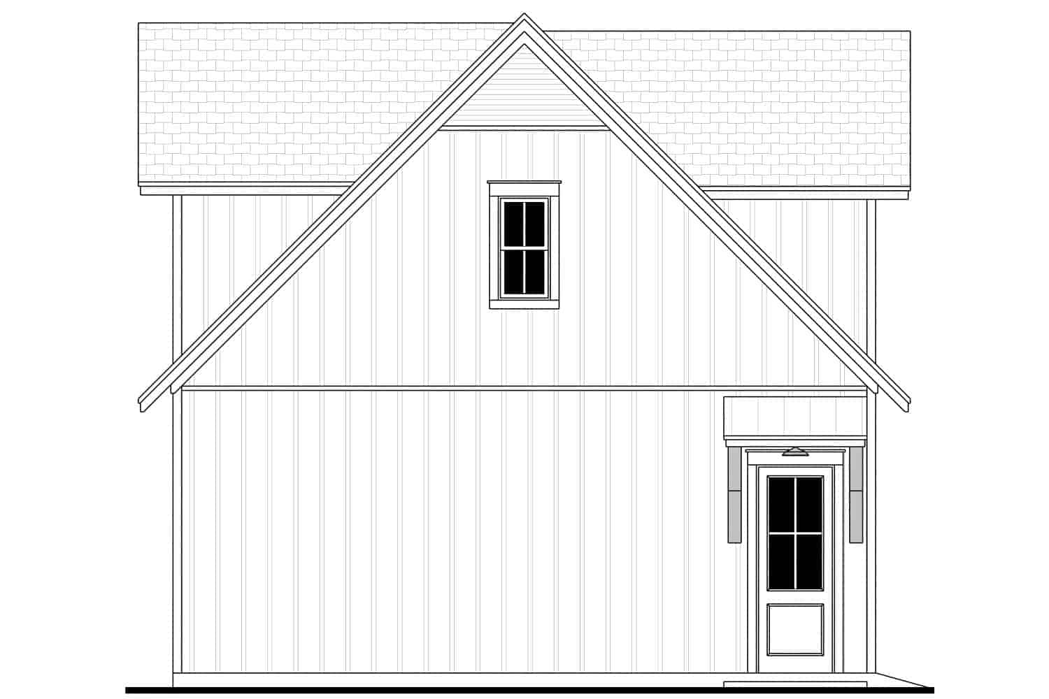 Home Plan Left Elevation of this 1-Bedroom,525 Sq Ft Plan -142-1427