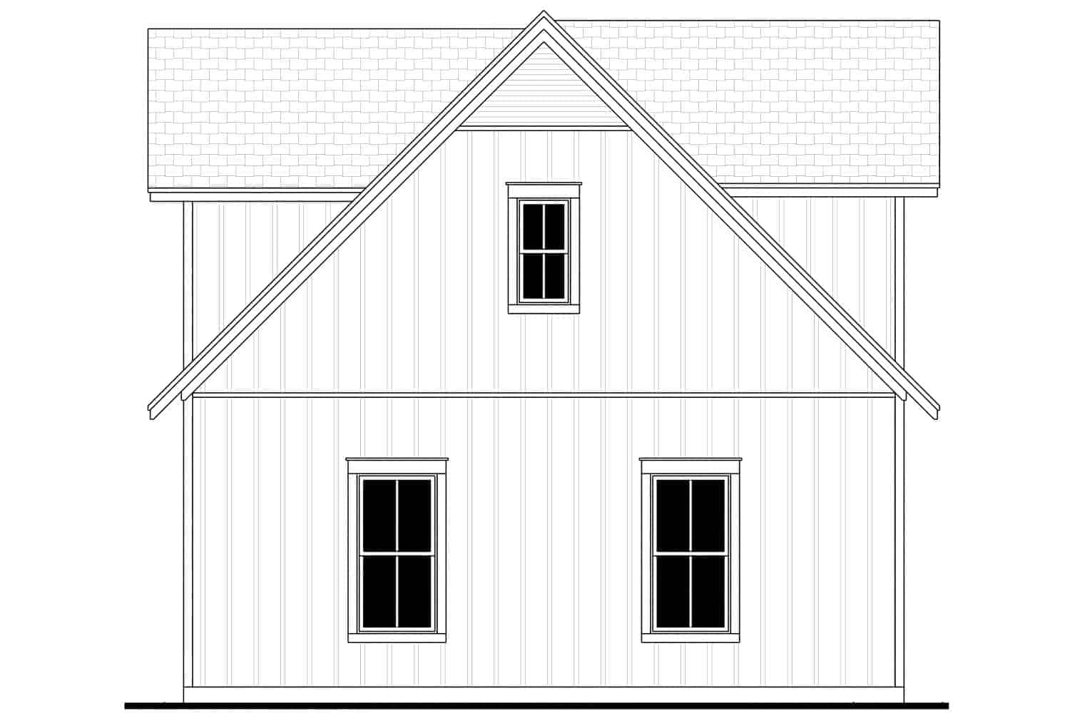 Home Plan Right Elevation of this 1-Bedroom,525 Sq Ft Plan -142-1427