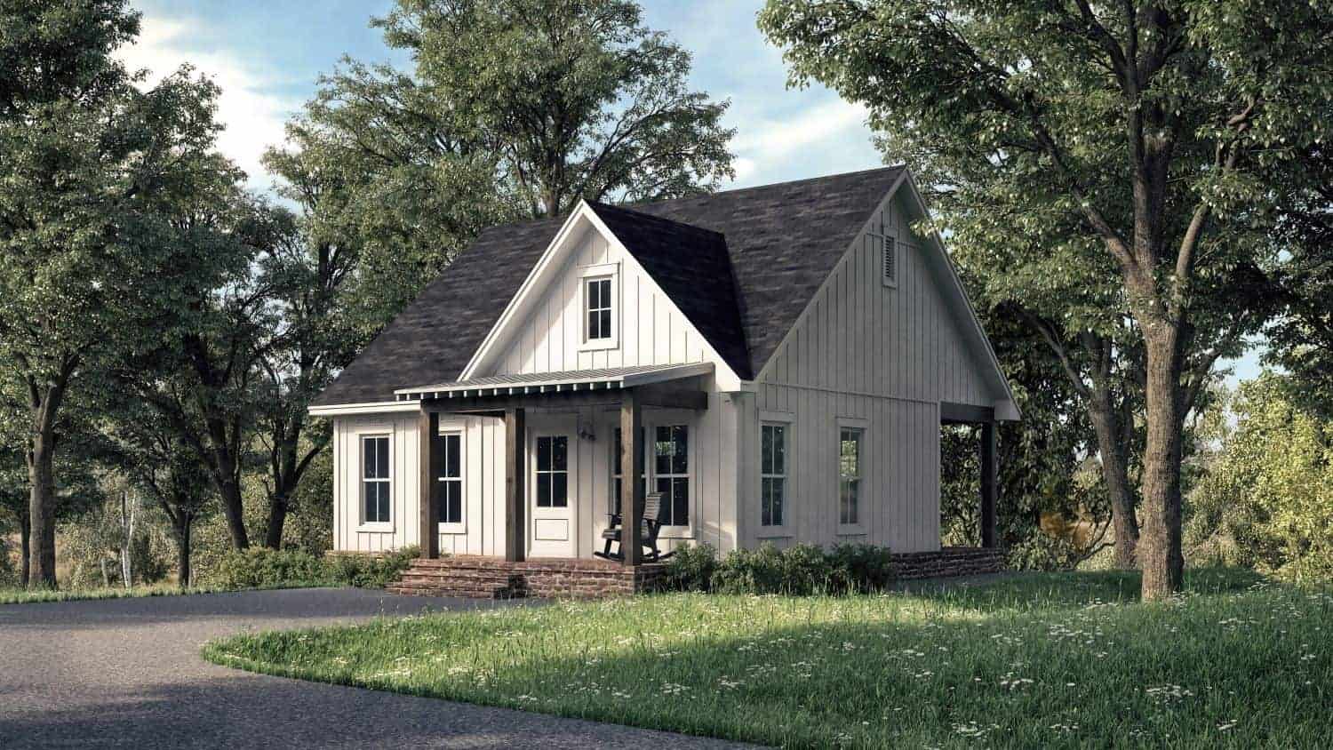 Right Side View of this 1-Bedroom, 780 Sq Ft Plan - 142-1429