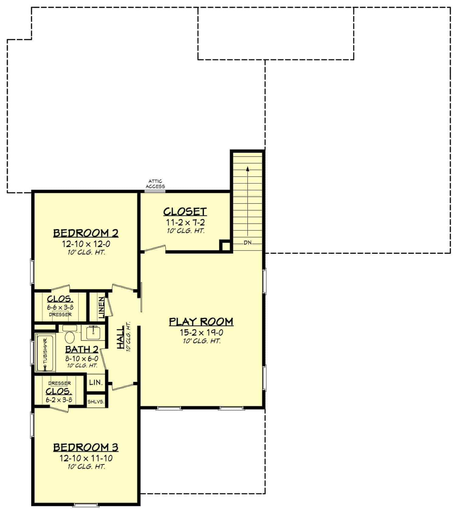Upper Level of Traditional Plan #142-1431