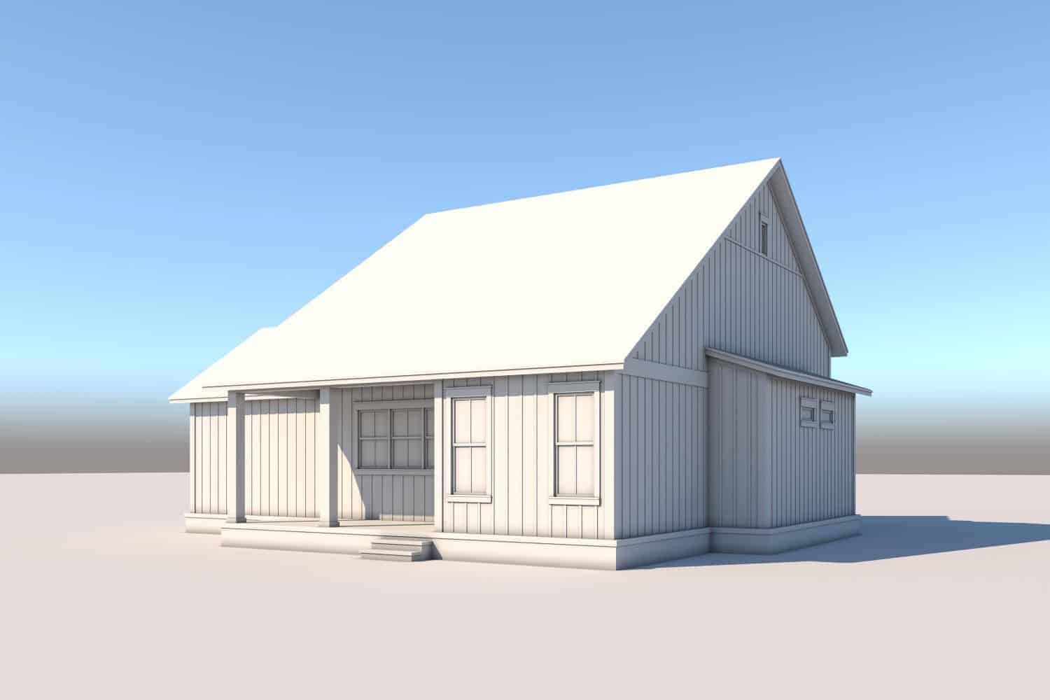 Rear View of this 2-Bedroom, 1263 Sq Ft Plan - 142-1432
