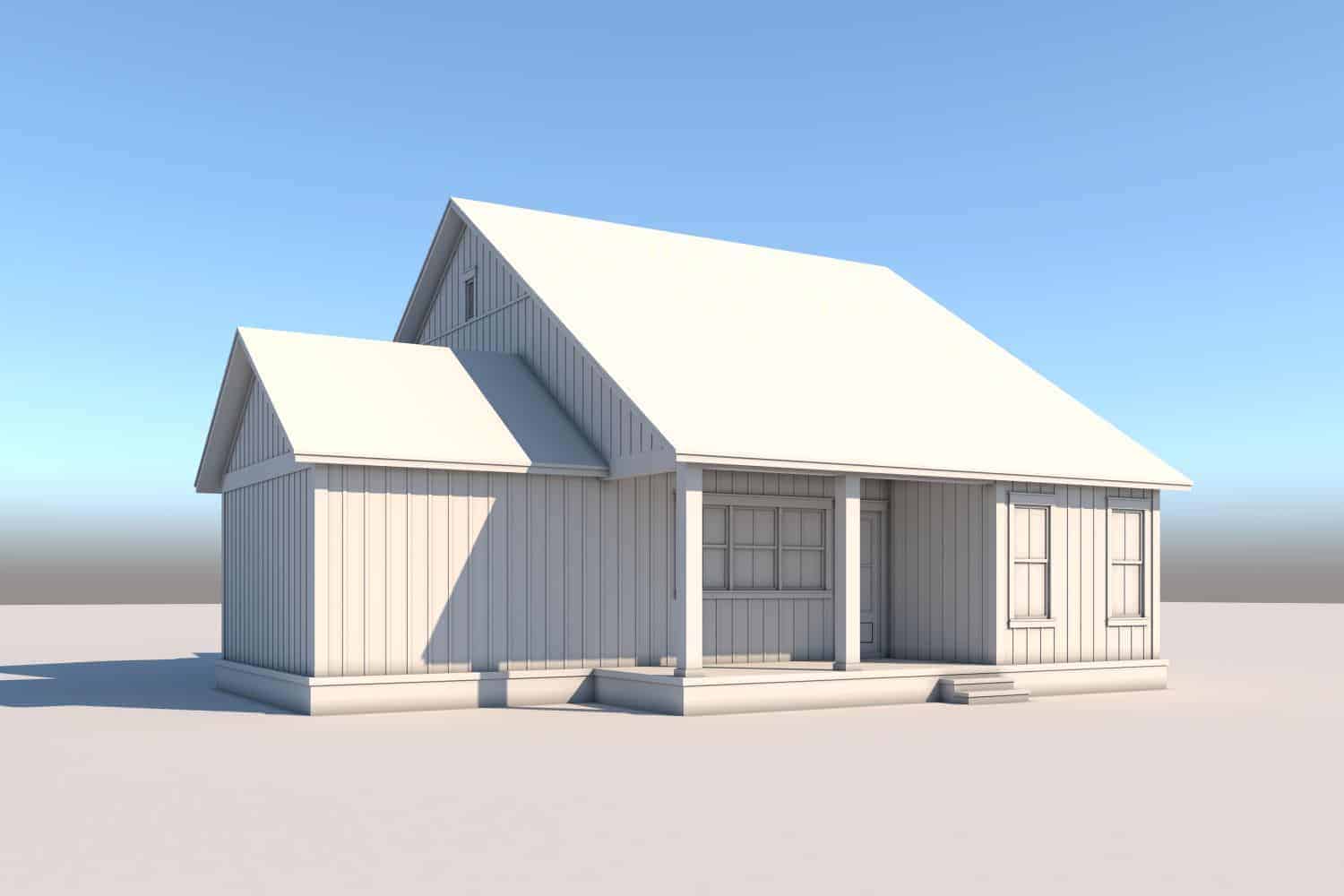Rear View of this 2-Bedroom, 1263 Sq Ft Plan - 142-1432
