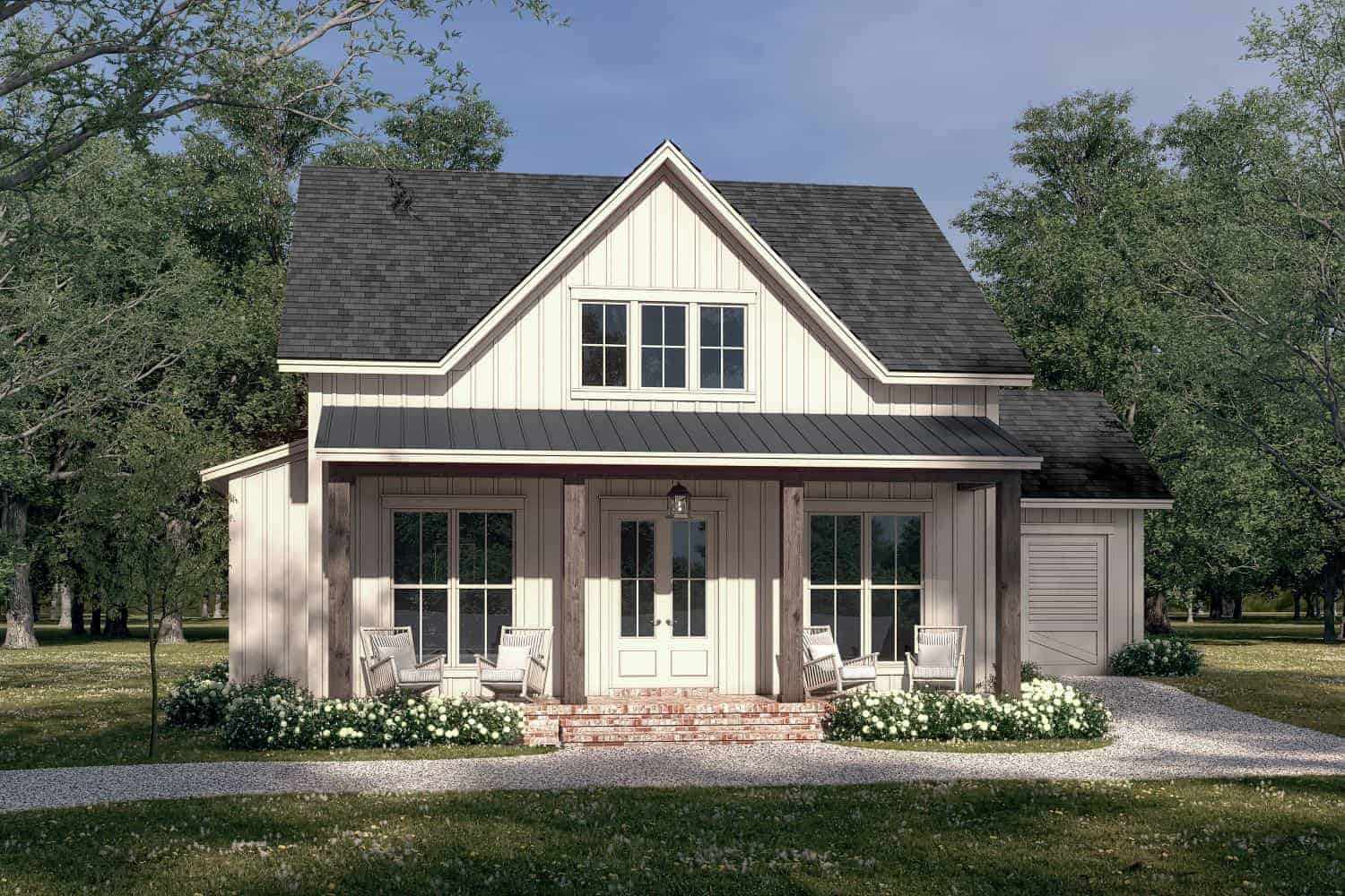 Front View of this 2-Bedroom, 1263 Sq Ft Plan - 142-1432