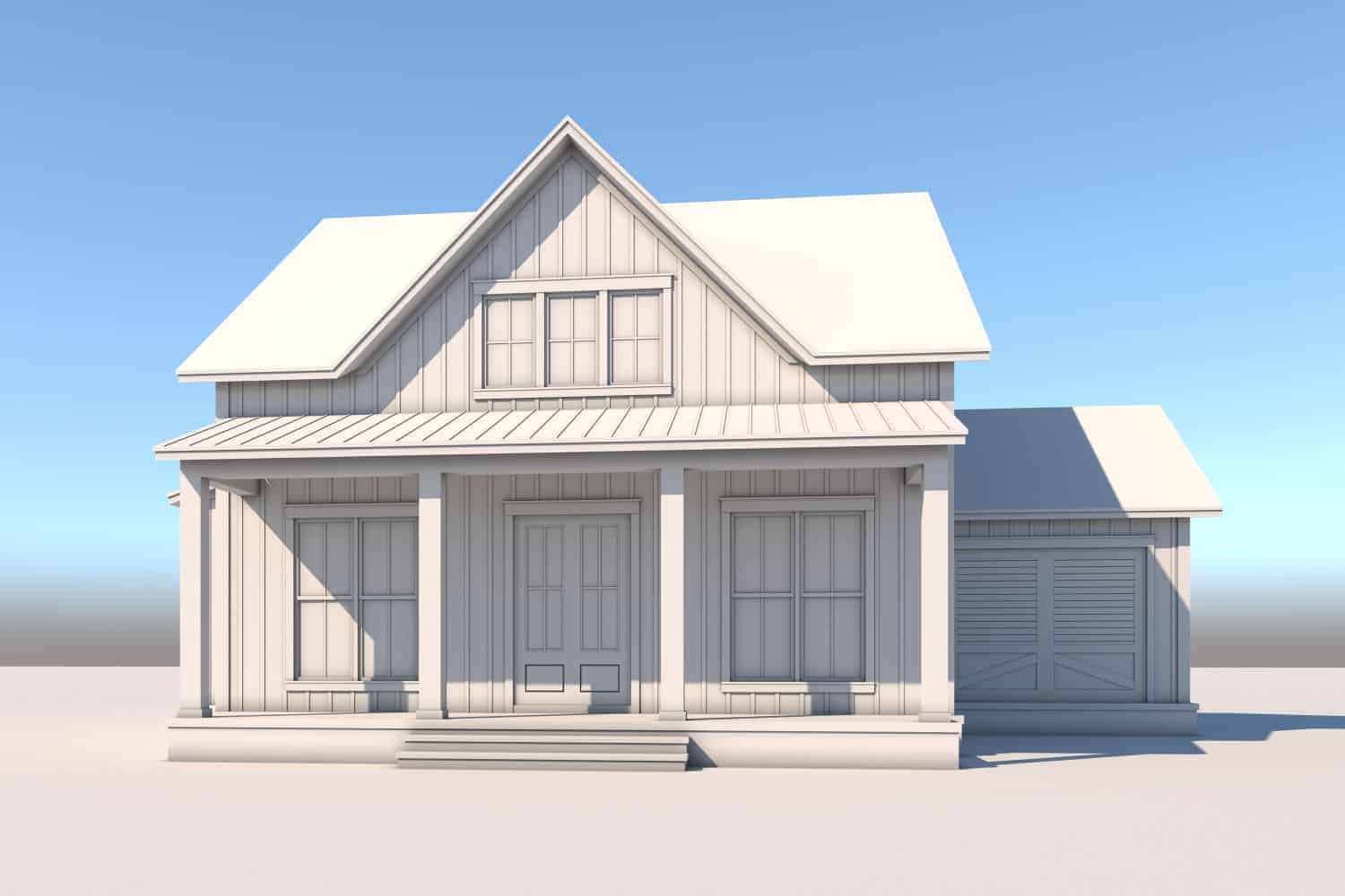 Front View of this 2-Bedroom, 1263 Sq Ft Plan - 142-1432