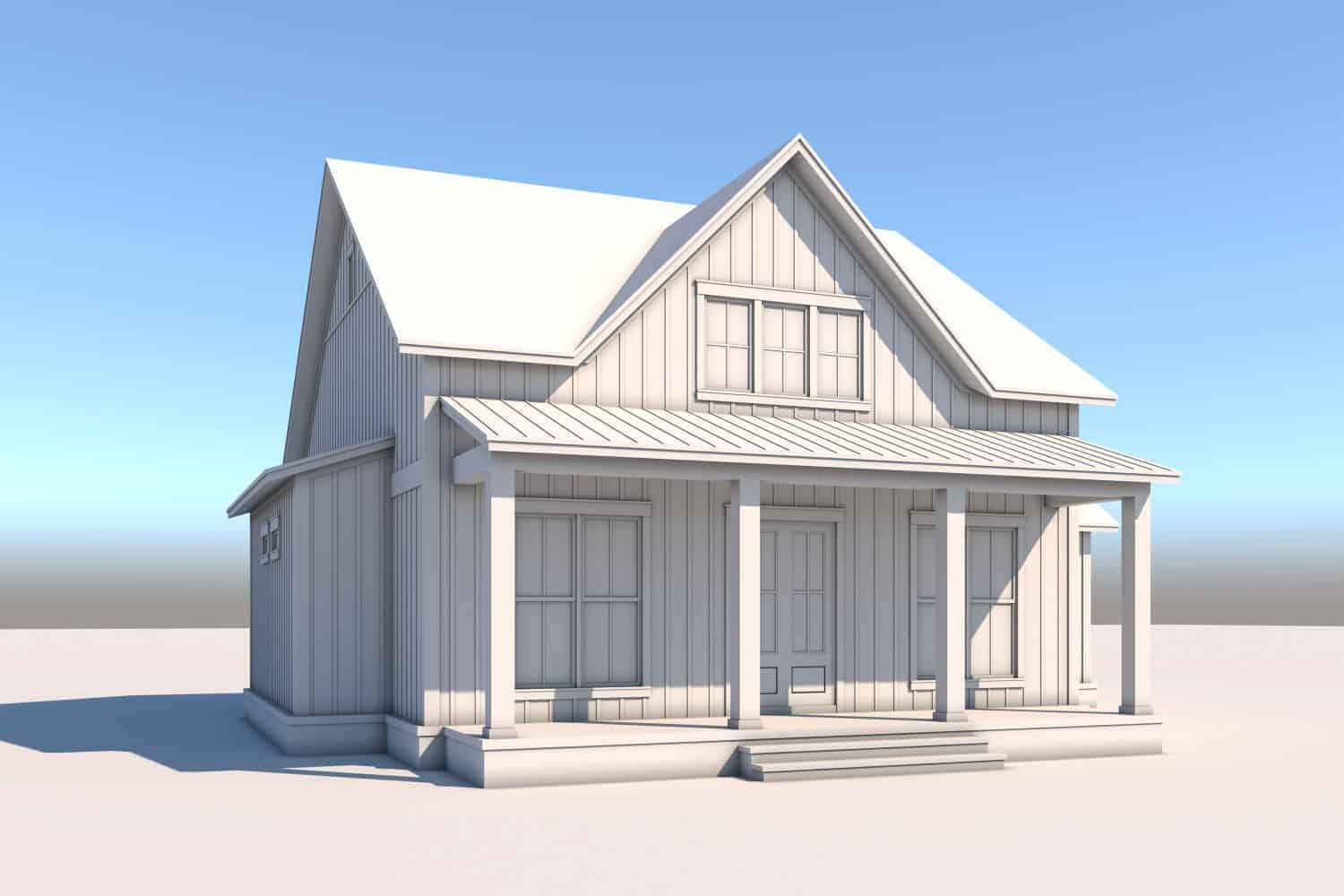 Front View of this 2-Bedroom, 1263 Sq Ft Plan - 142-1432