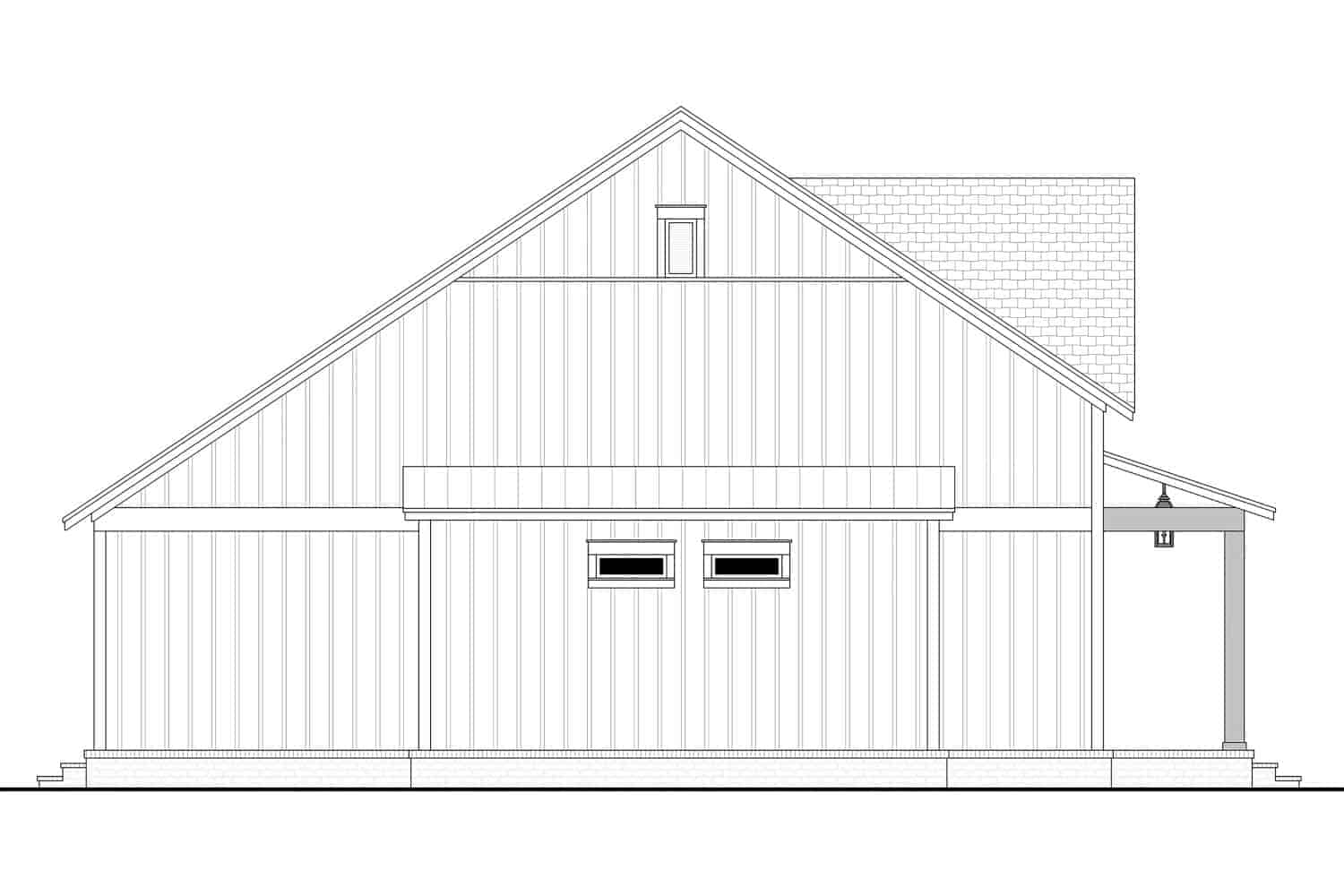 Home Plan Left Elevation of this 2-Bedroom,1263 Sq Ft Plan -142-1432