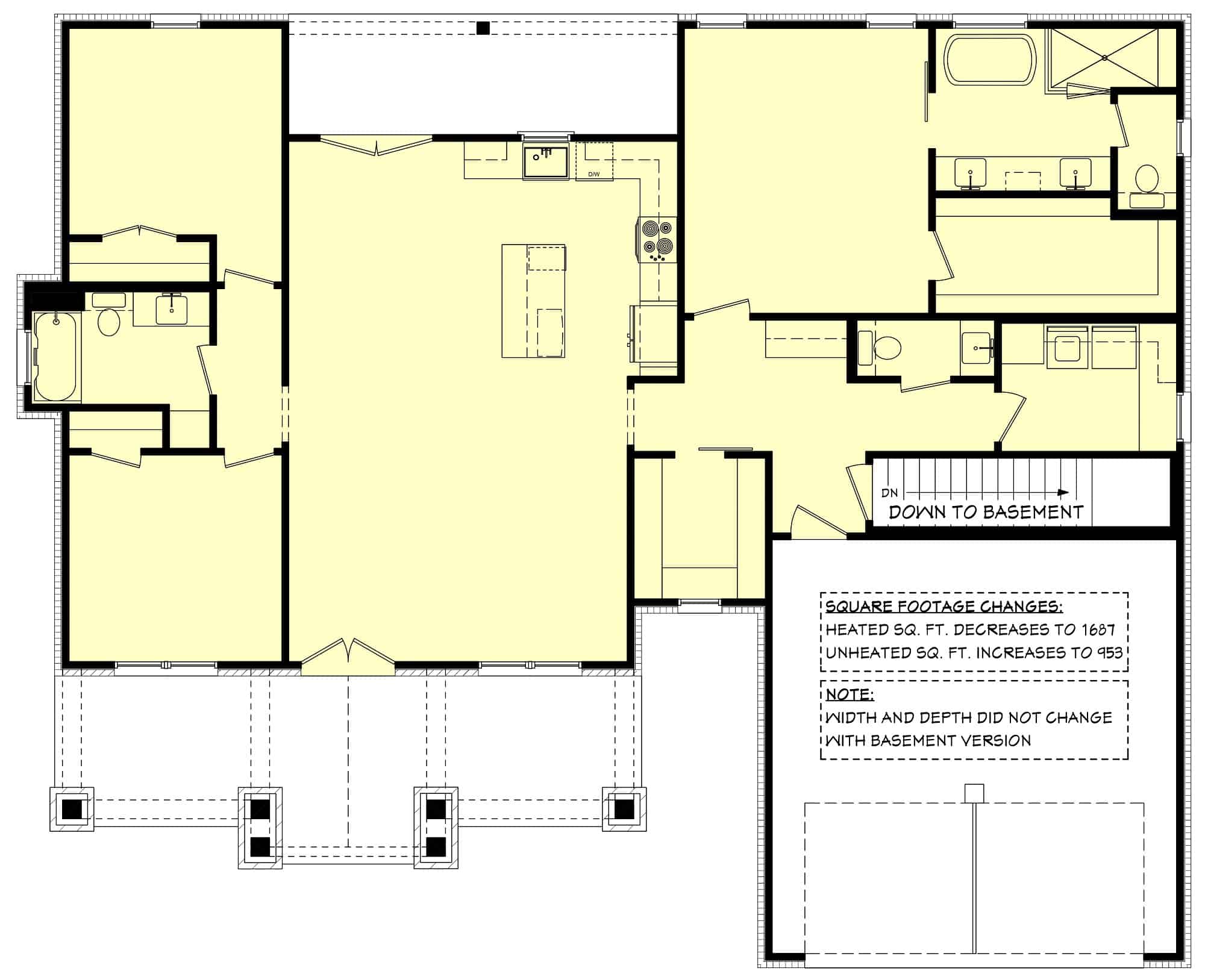 Main Level of Ranch Plan #142-1434