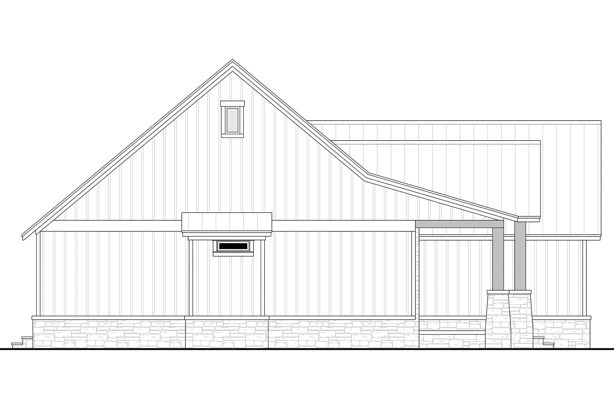 Home Plan Left Elevation of this 3-Bedroom,1698 Sq Ft Plan -142-1434