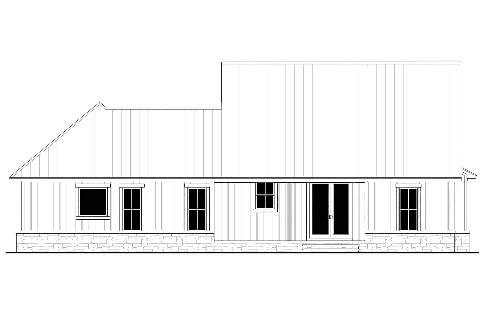 Home Plan Rear Elevation of this 3-Bedroom,1698 Sq Ft Plan -142-1434
