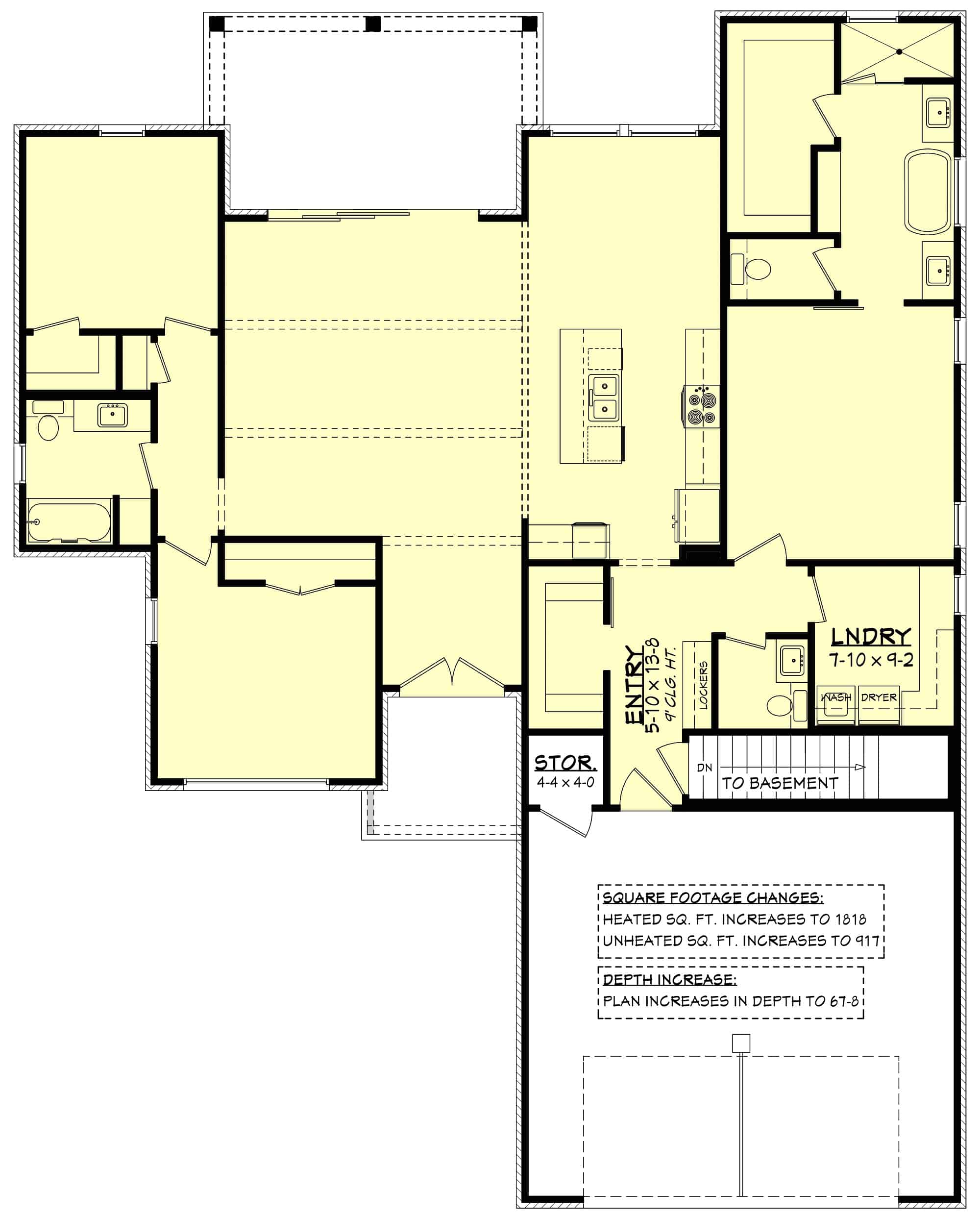 Main Level of Ranch Plan #142-1435
