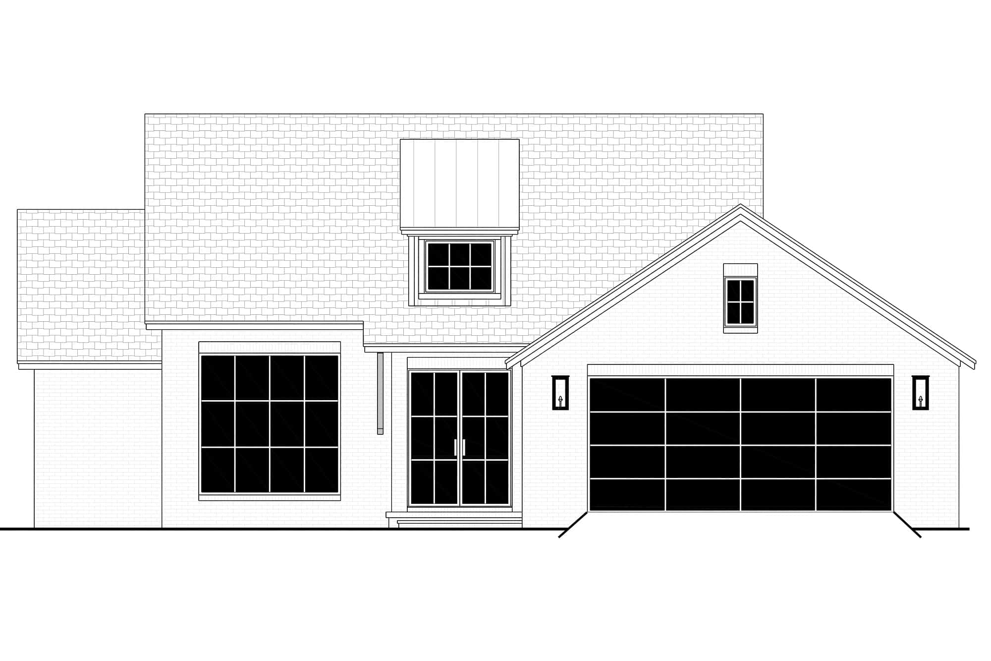 Home Plan Front Elevation of this 3-Bedroom,1775 Sq Ft Plan -142-1435