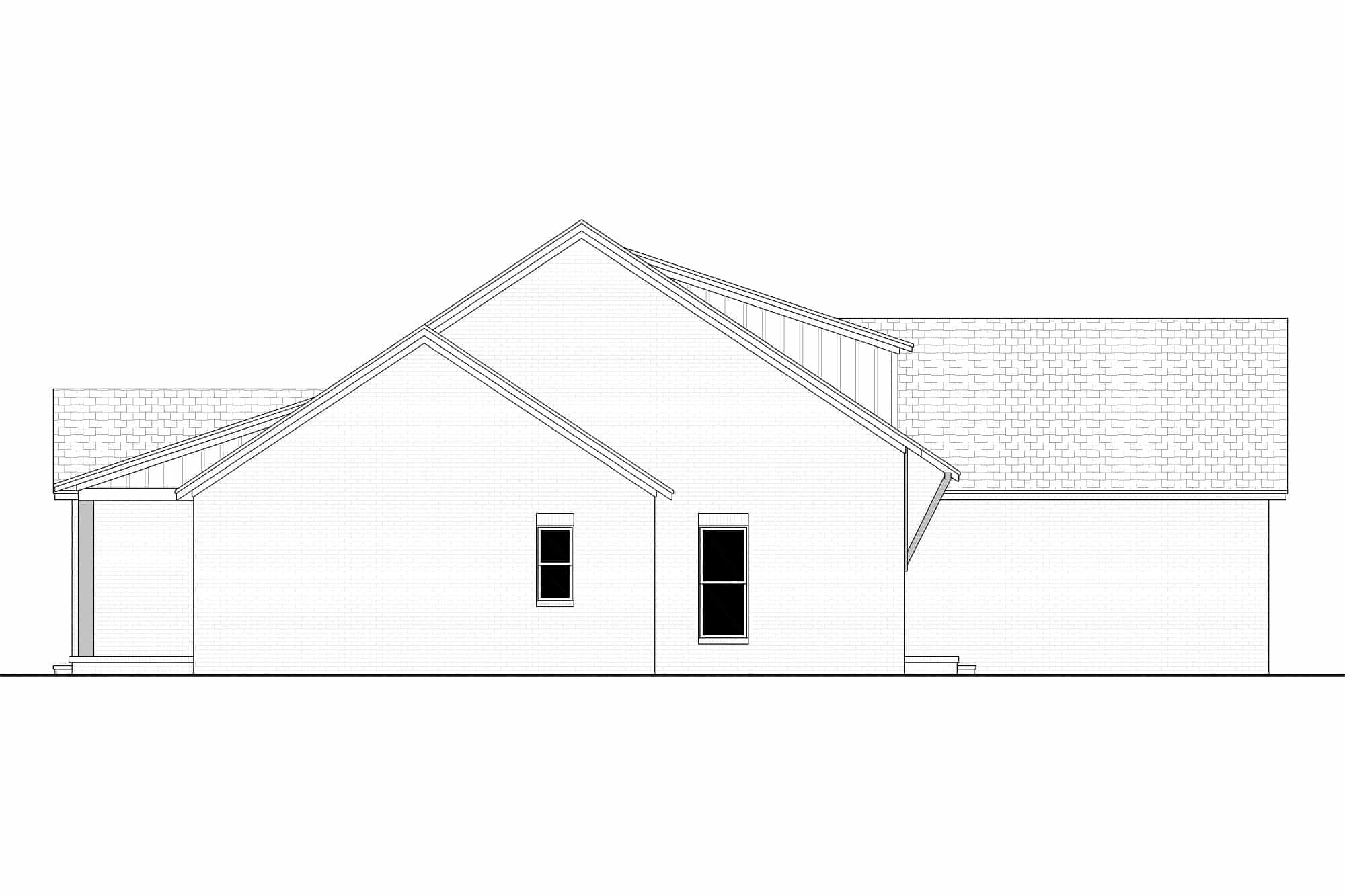 Home Plan Left Elevation of this 3-Bedroom,1775 Sq Ft Plan -142-1435