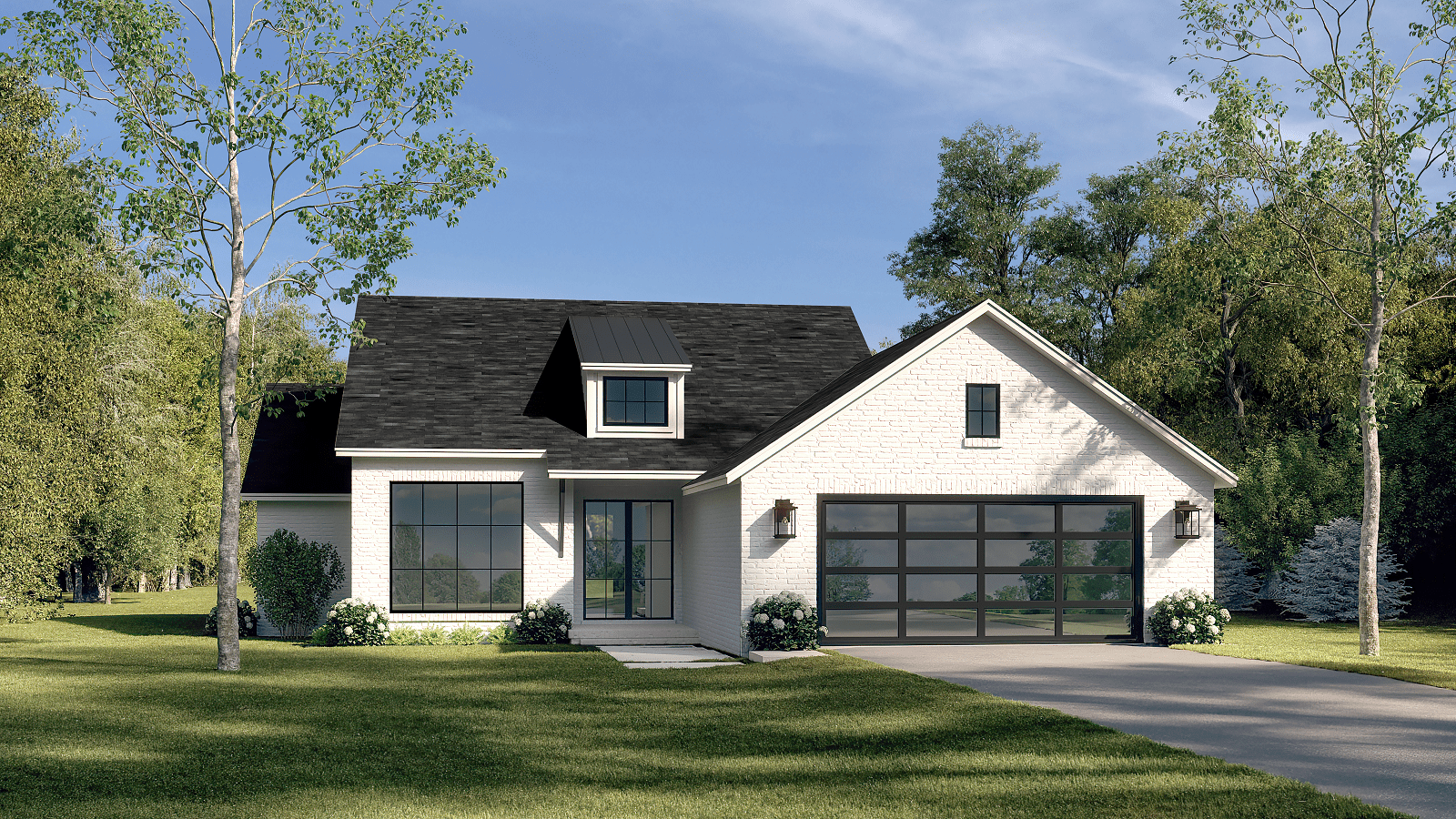 Front elevation of Ranch home (ThePlanCollection: House Plan #142-1435)