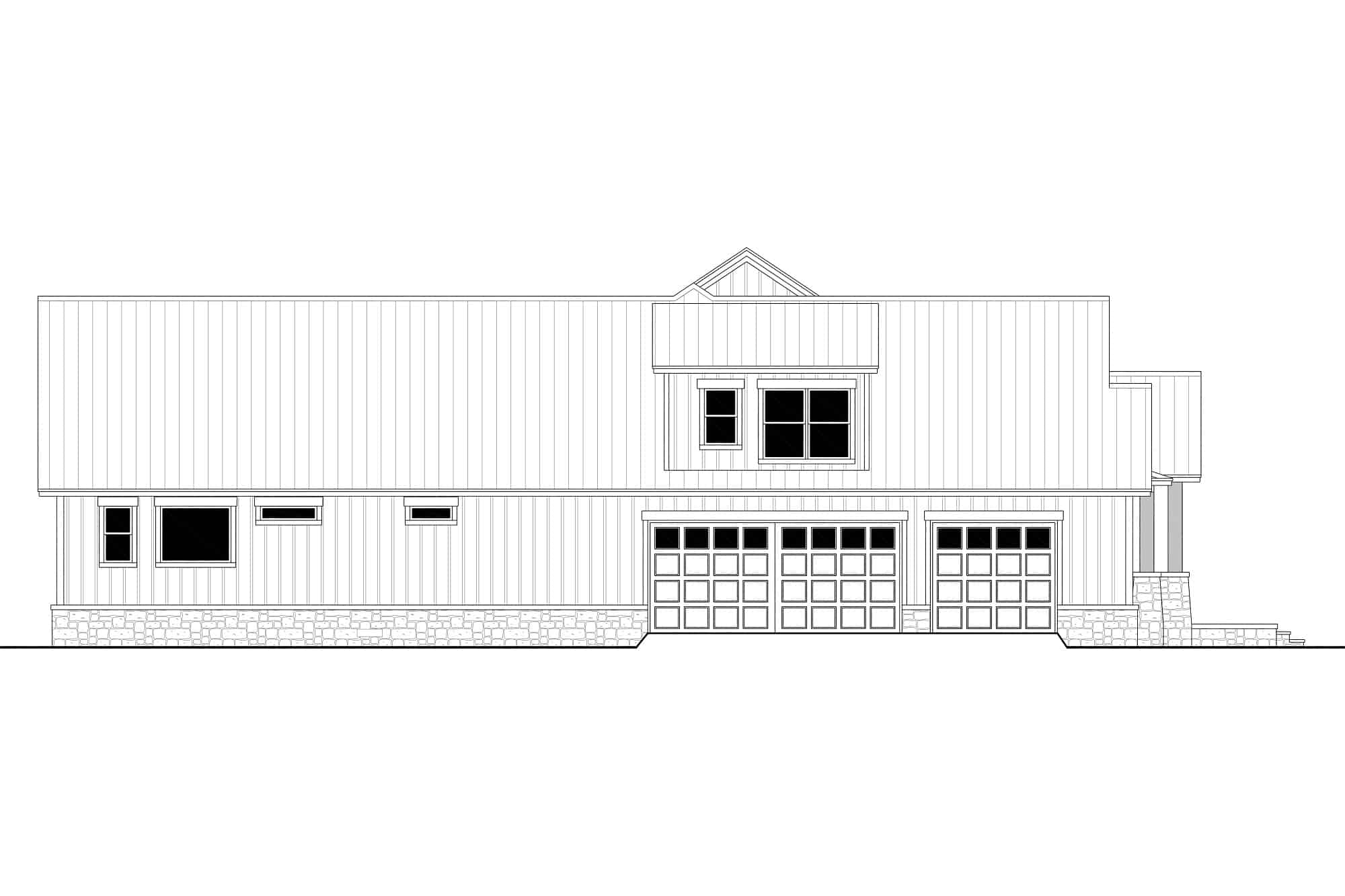 Home Plan Left Elevation of this 4-Bedroom,2961 Sq Ft Plan -142-1437