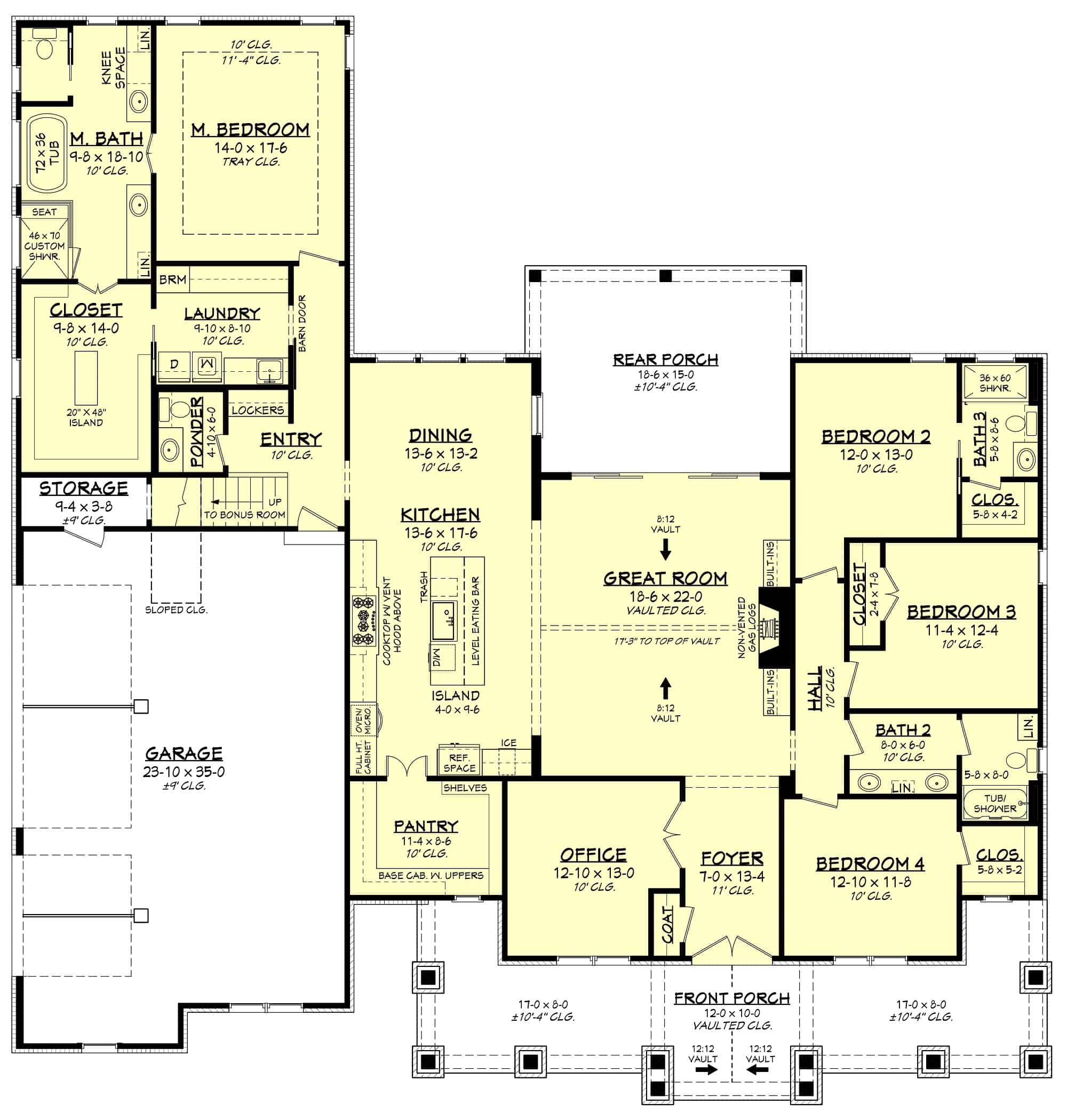 Main Level of Ranch Plan #142-1437