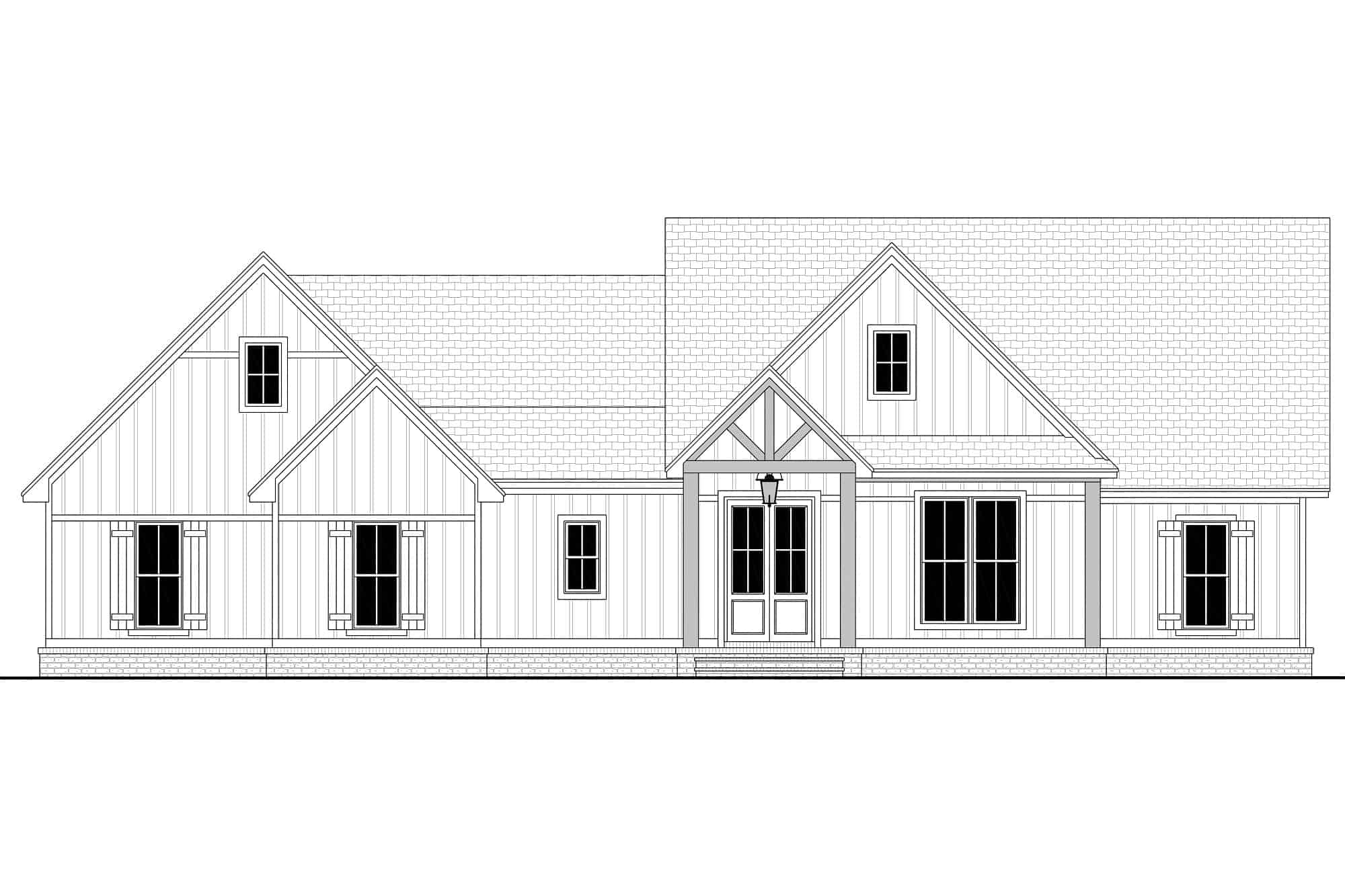 Home Plan Front Elevation of this 4-Bedroom,2092 Sq Ft Plan -142-1438