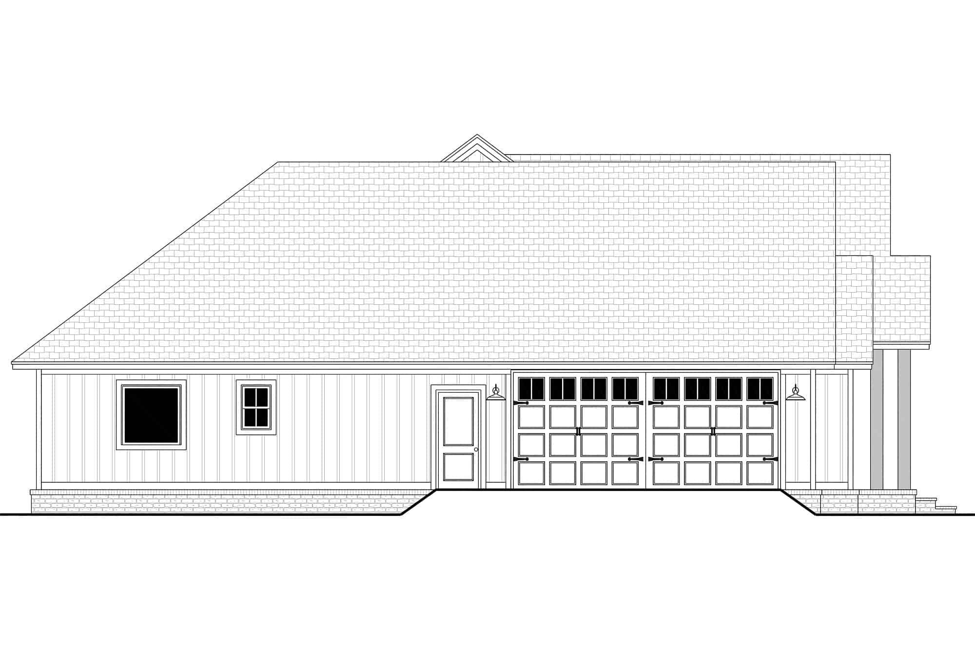 Home Plan Left Elevation of this 4-Bedroom,2092 Sq Ft Plan -142-1438