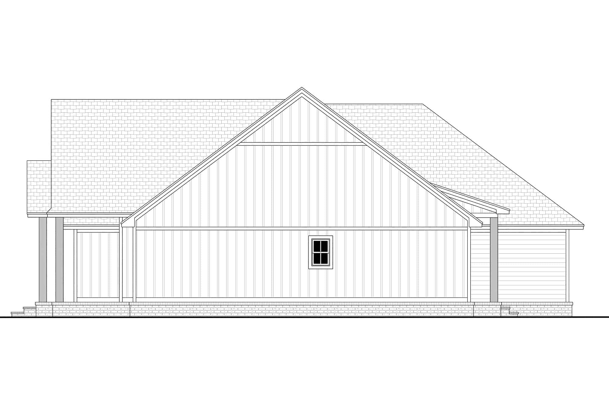 Home Plan Right Elevation of this 4-Bedroom,2092 Sq Ft Plan -142-1438