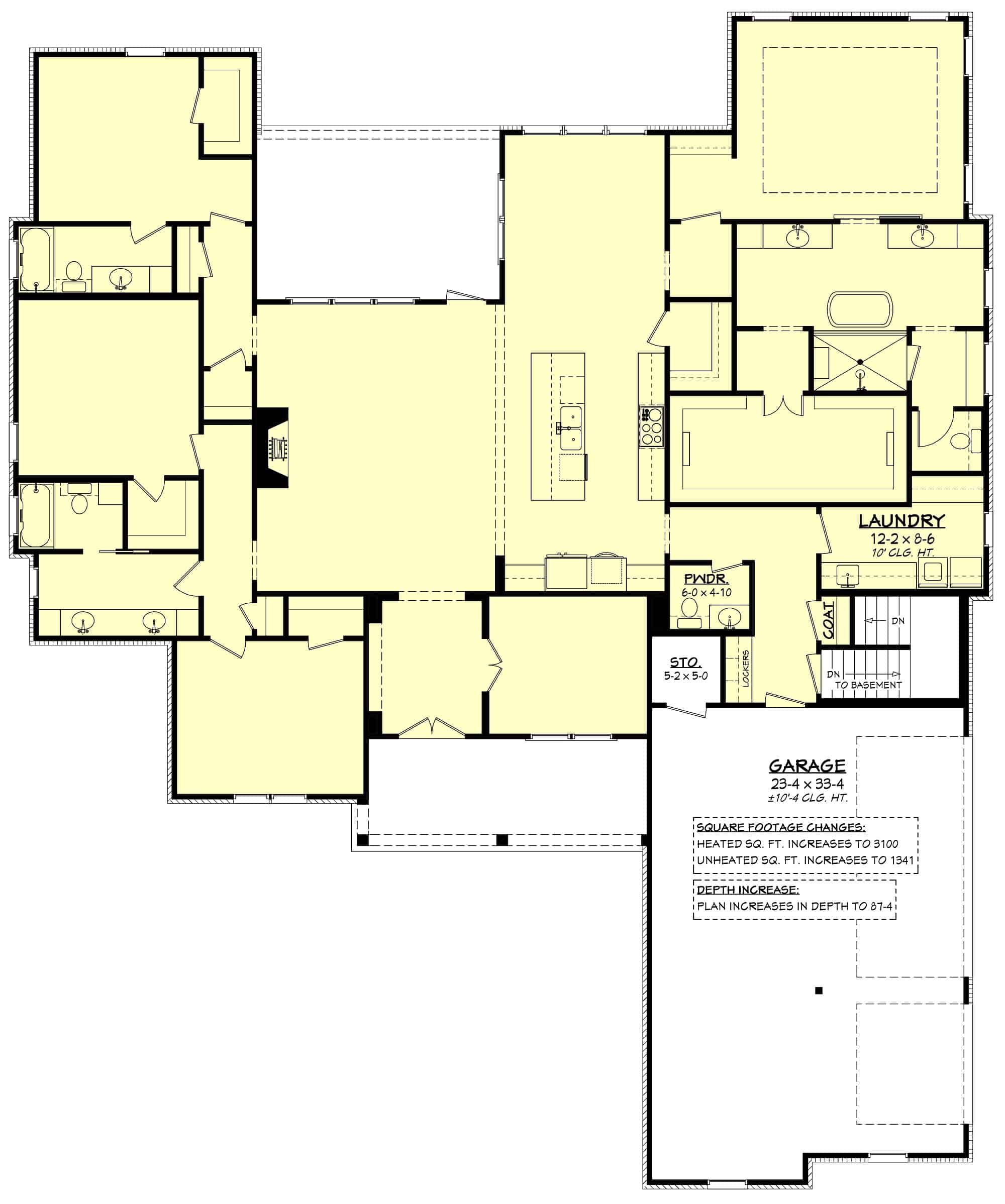 Main Level of Contemporary Plan #142-1439