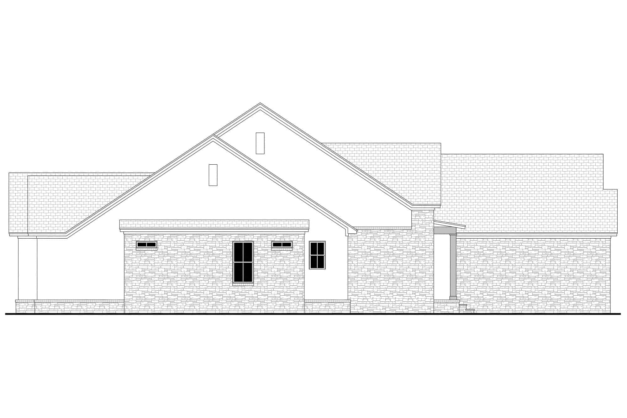 Home Plan Left Elevation of this 4-Bedroom,3055 Sq Ft Plan -142-1439