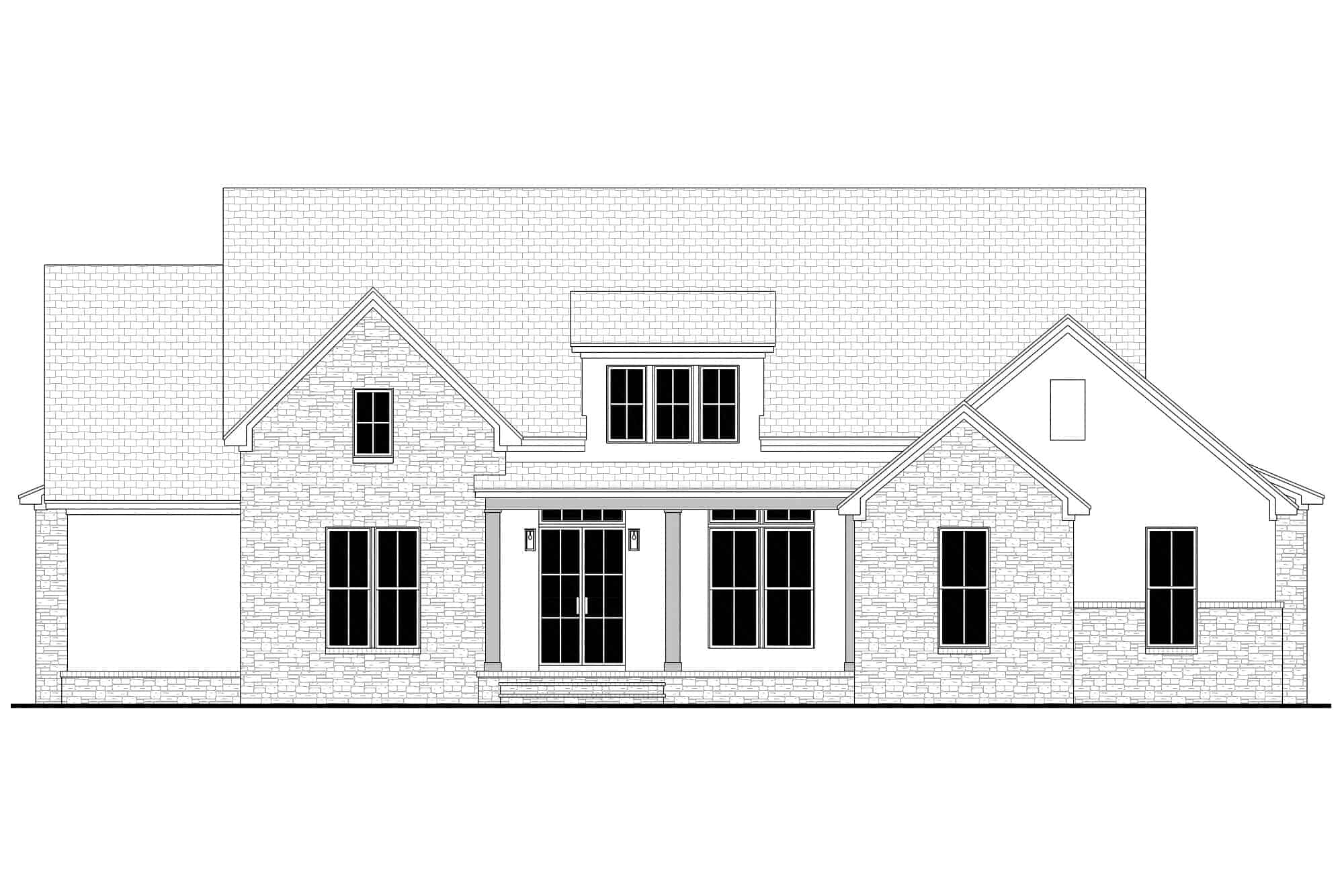 Home Plan Front Elevation of this 4-Bedroom,3055 Sq Ft Plan -142-1439