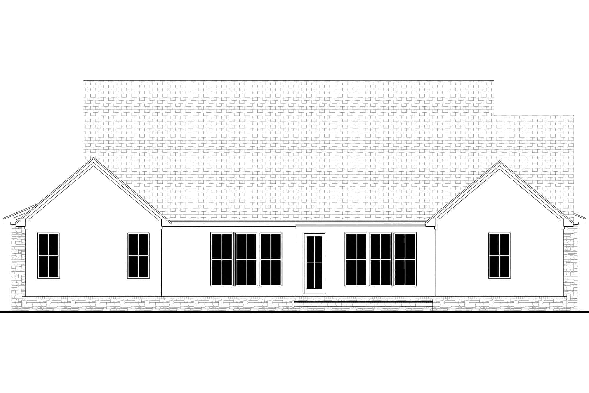 Home Plan Rear Elevation of this 4-Bedroom,3055 Sq Ft Plan -142-1439