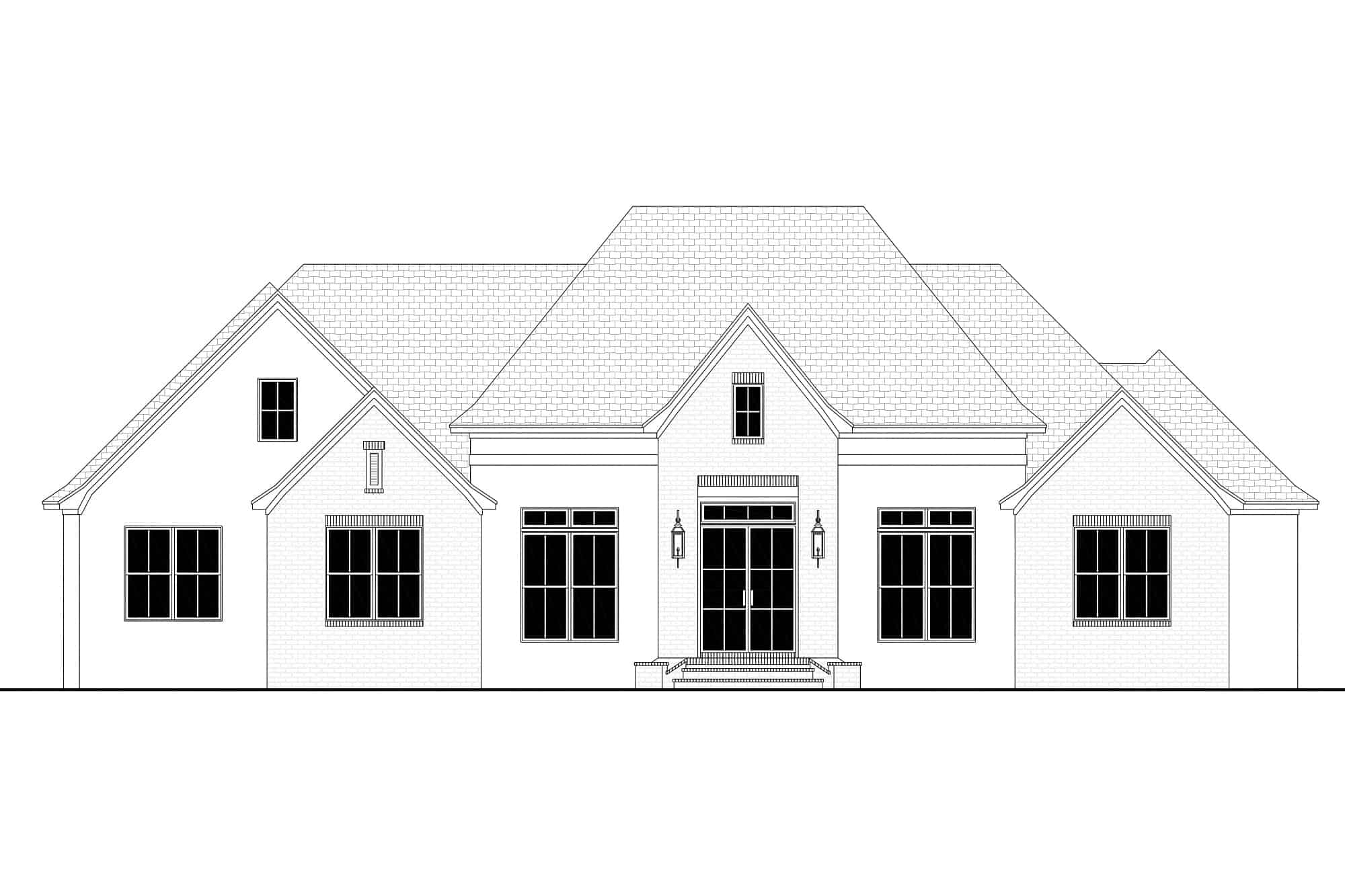 Home Plan Front Elevation of this 5-Bedroom,3152 Sq Ft Plan -142-1440