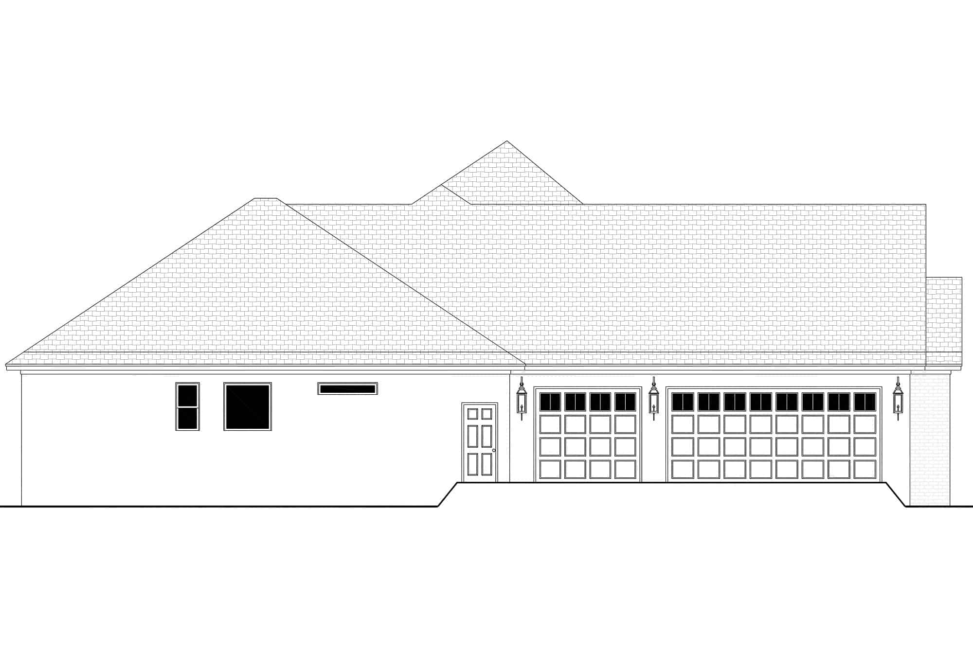 Home Plan Left Elevation of this 5-Bedroom,3152 Sq Ft Plan -142-1440