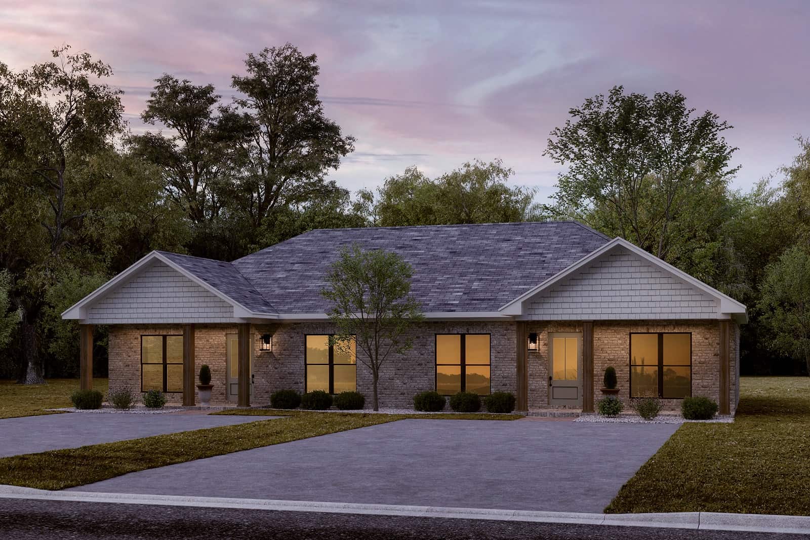 Home at Night of this 2-Bedroom, 1994 Sq Ft Plan - 142-1442