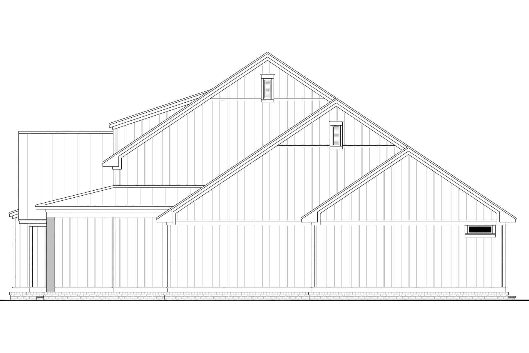 Home Plan Right Elevation of this 4-Bedroom,2258 Sq Ft Plan -142-1443