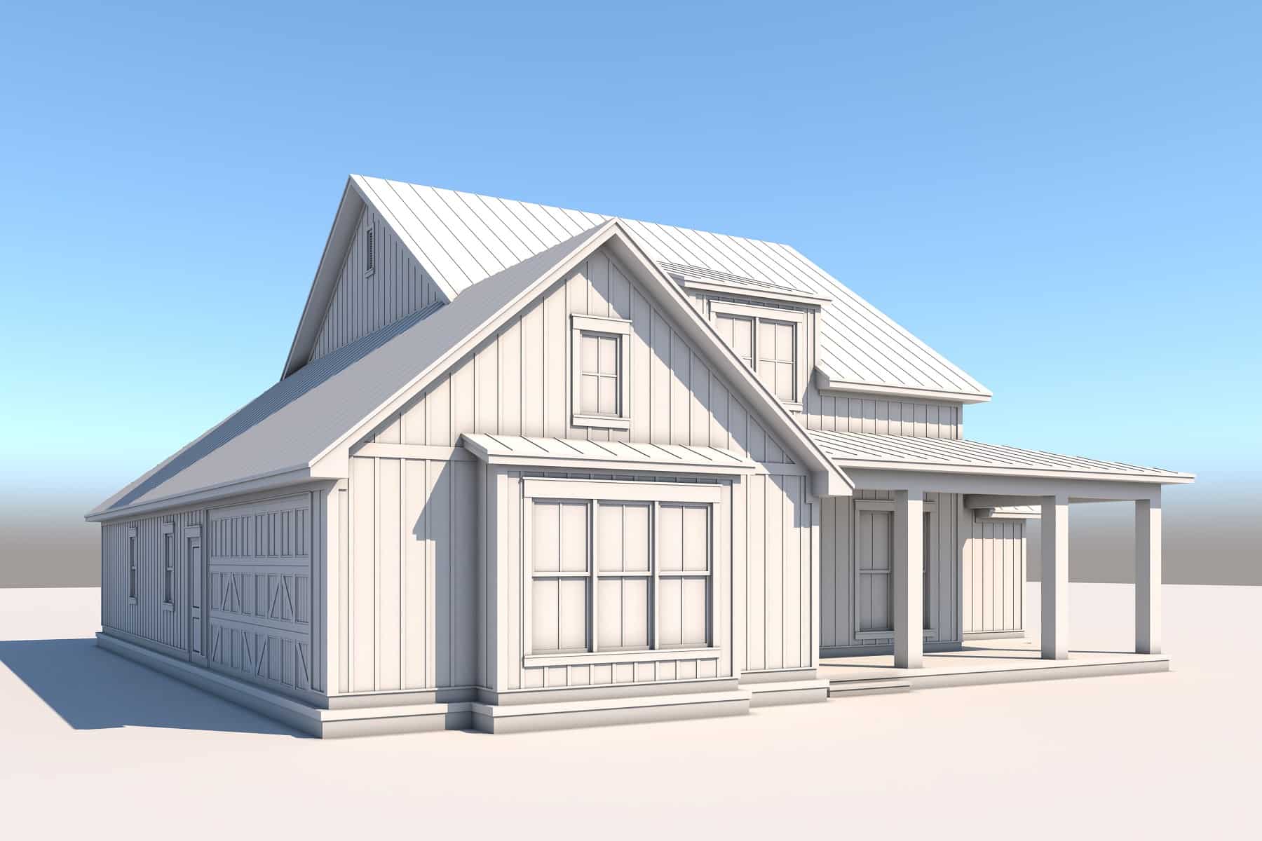 Right Side View of this 4-Bedroom, 2258 Sq Ft Plan - 142-1443